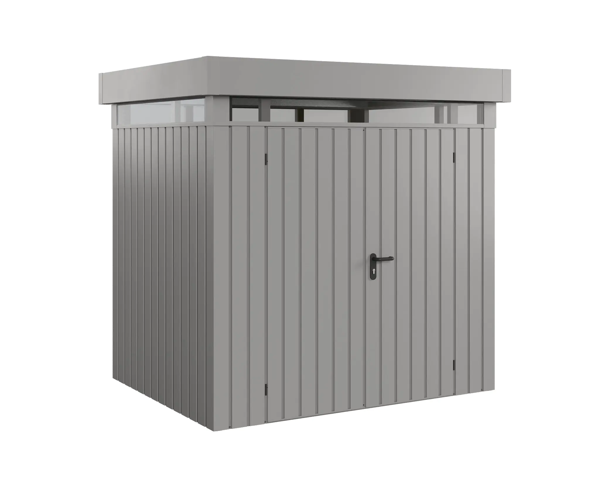 EcoStar Metallgerätehaus Euroline EFD4 LB aluminiumgrau 214 x 166 cm 2-flg.