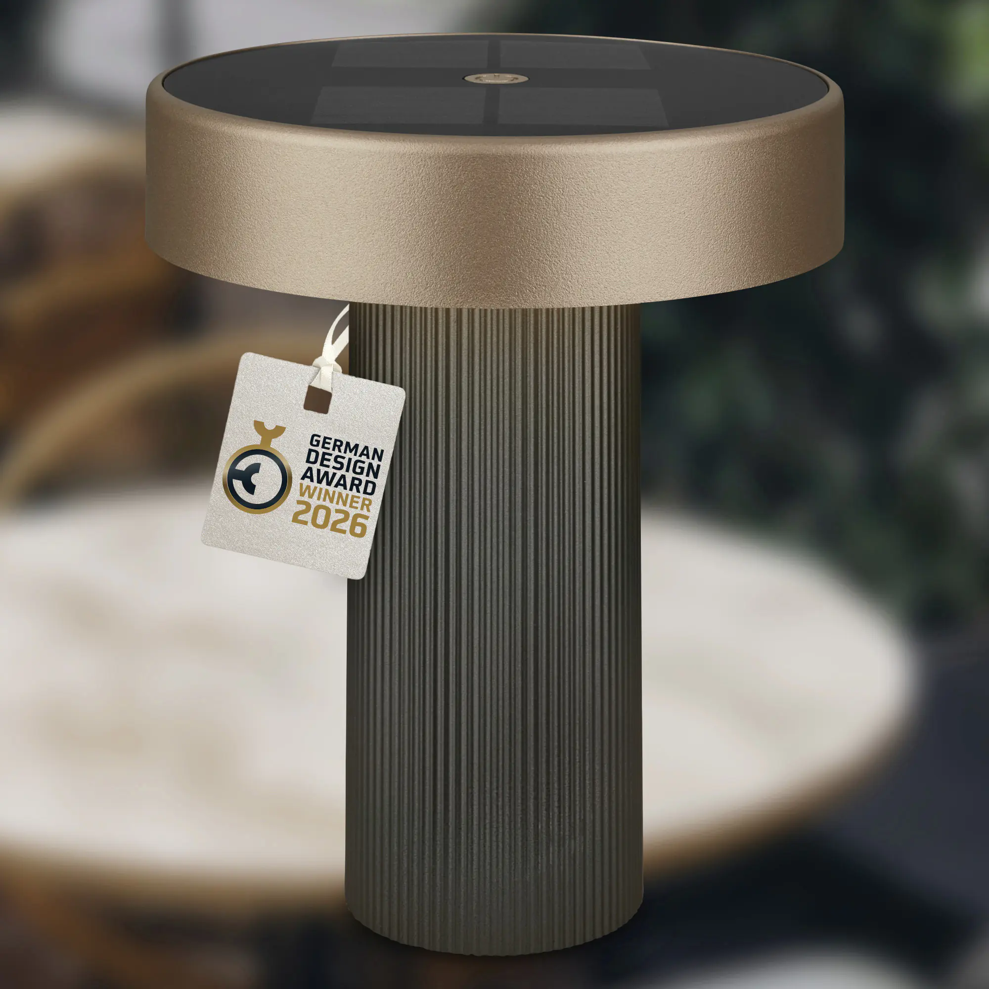 Briloner LED Solar-Tischleuchte Poga Ø 16 x 20 cm warmweiß anthrazit-bronze dimmbar