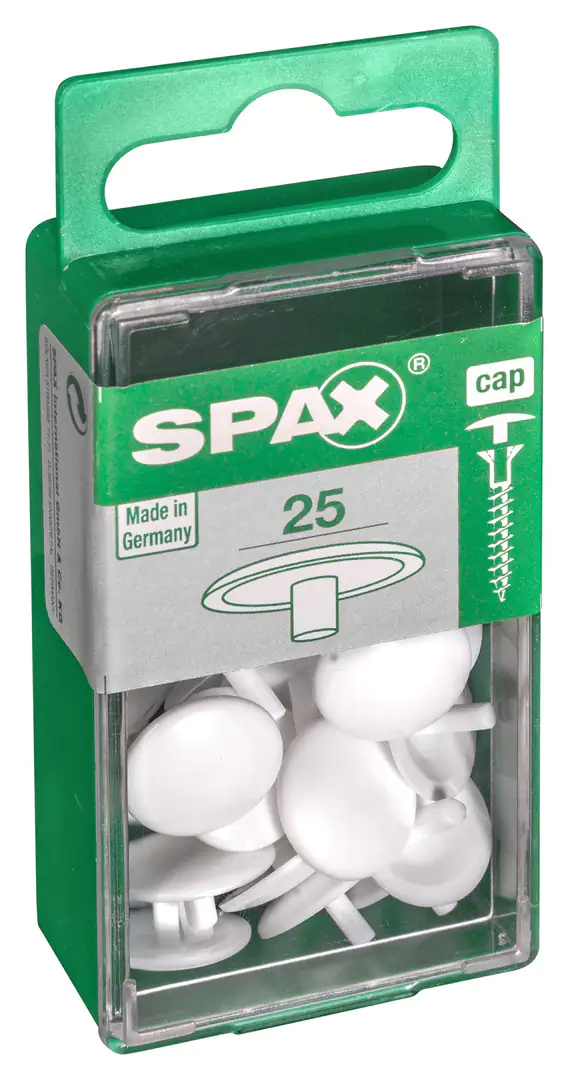 Spax Abdeckkappen weiß zum stecken (stift) - 25 Stk.