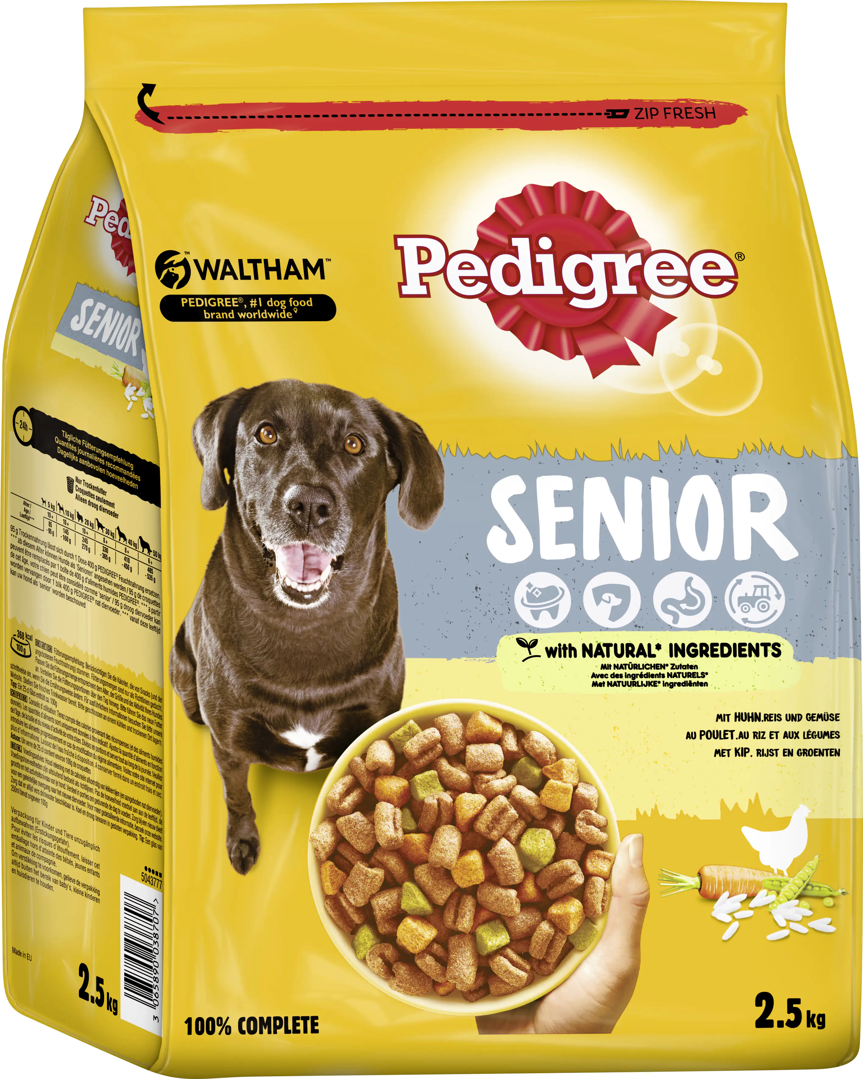 Pedigree Hundetrockenfutter Senior 2,5 kg Huhn, Reis & Gemüse 