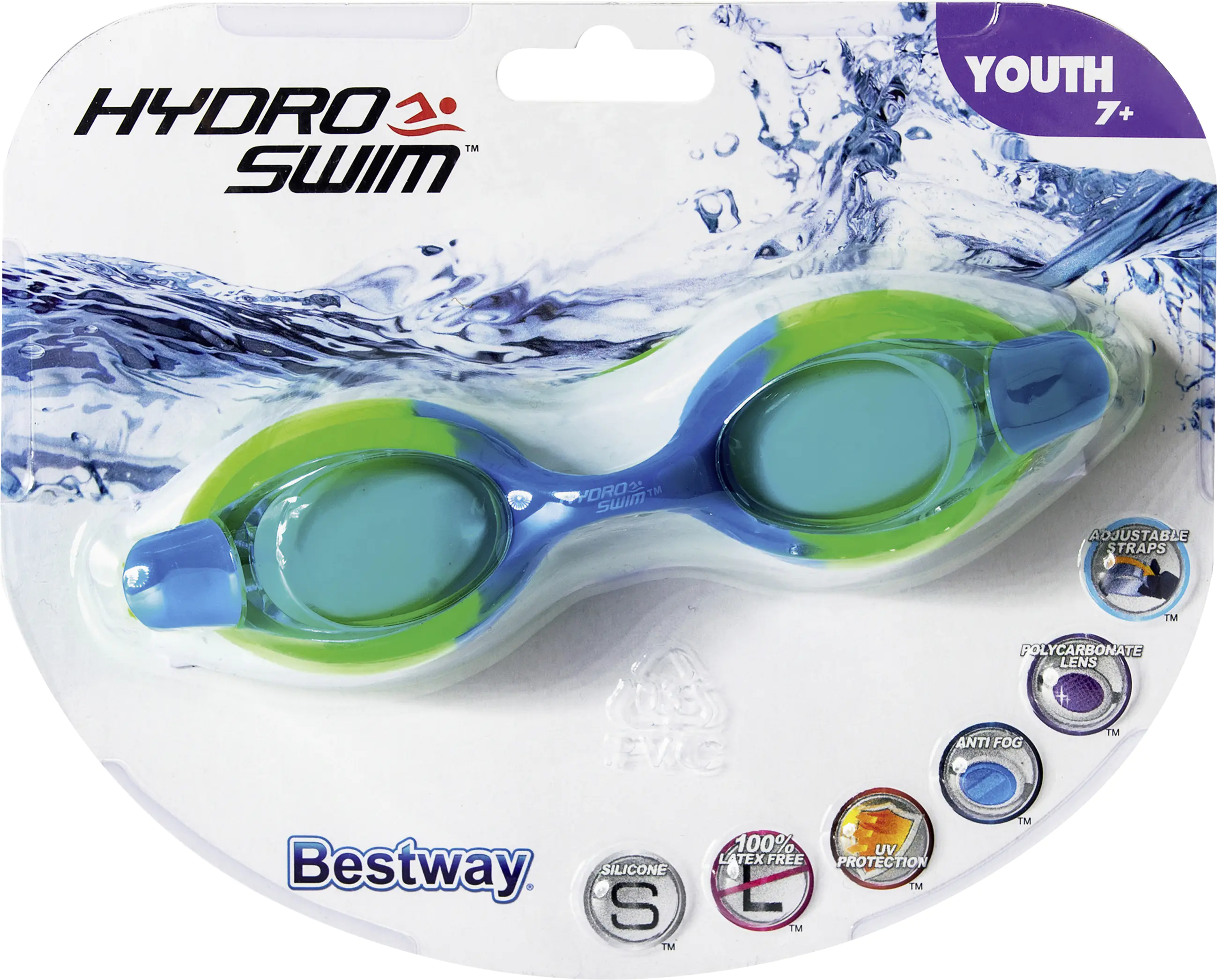 Bestway Schwimmbrille Ocean Crest für Kinder ab 7 Jahren 3-fach sortiert