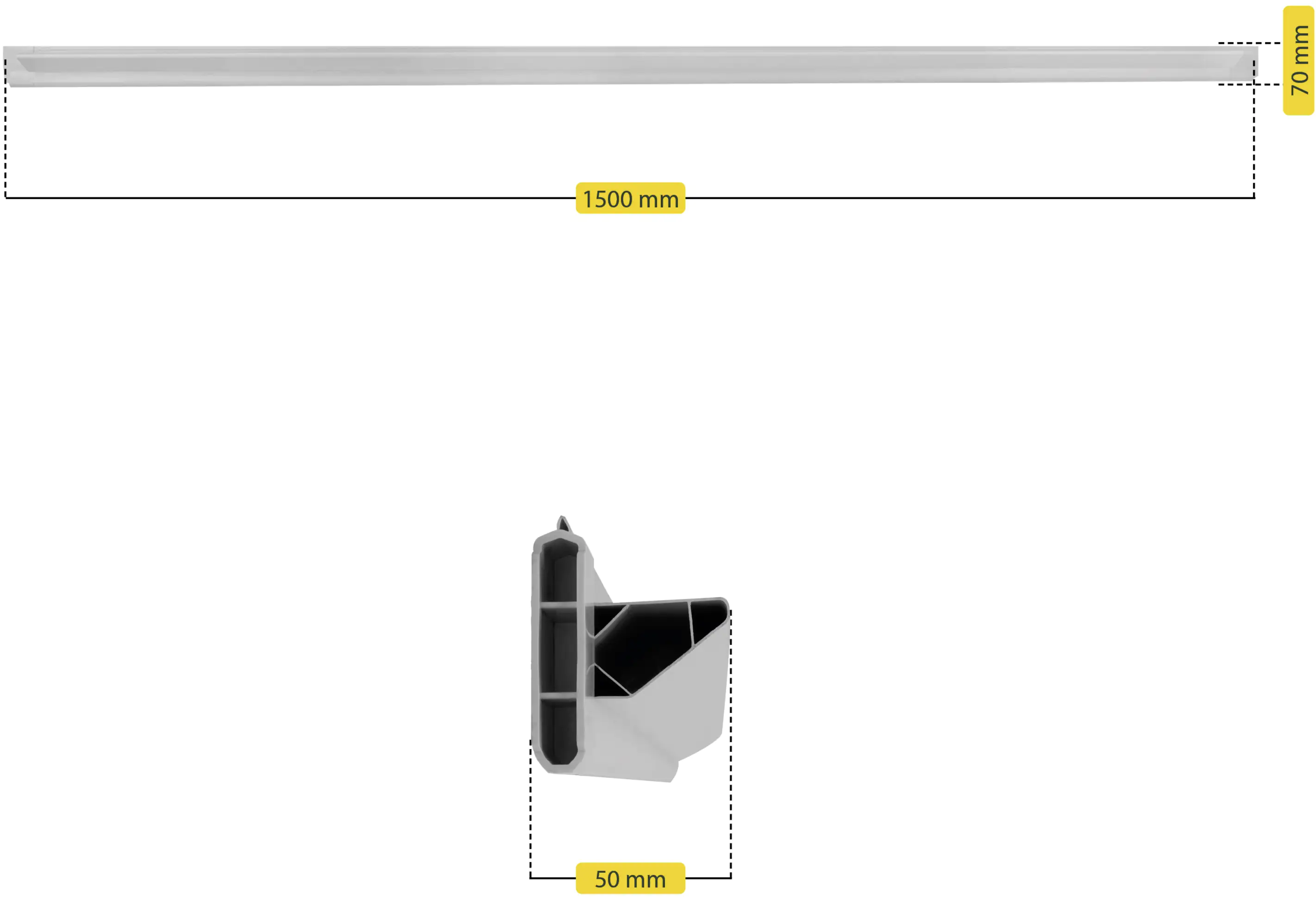 Schellenberg PVC-Winkelendleiste Maxi grau 1,50 m