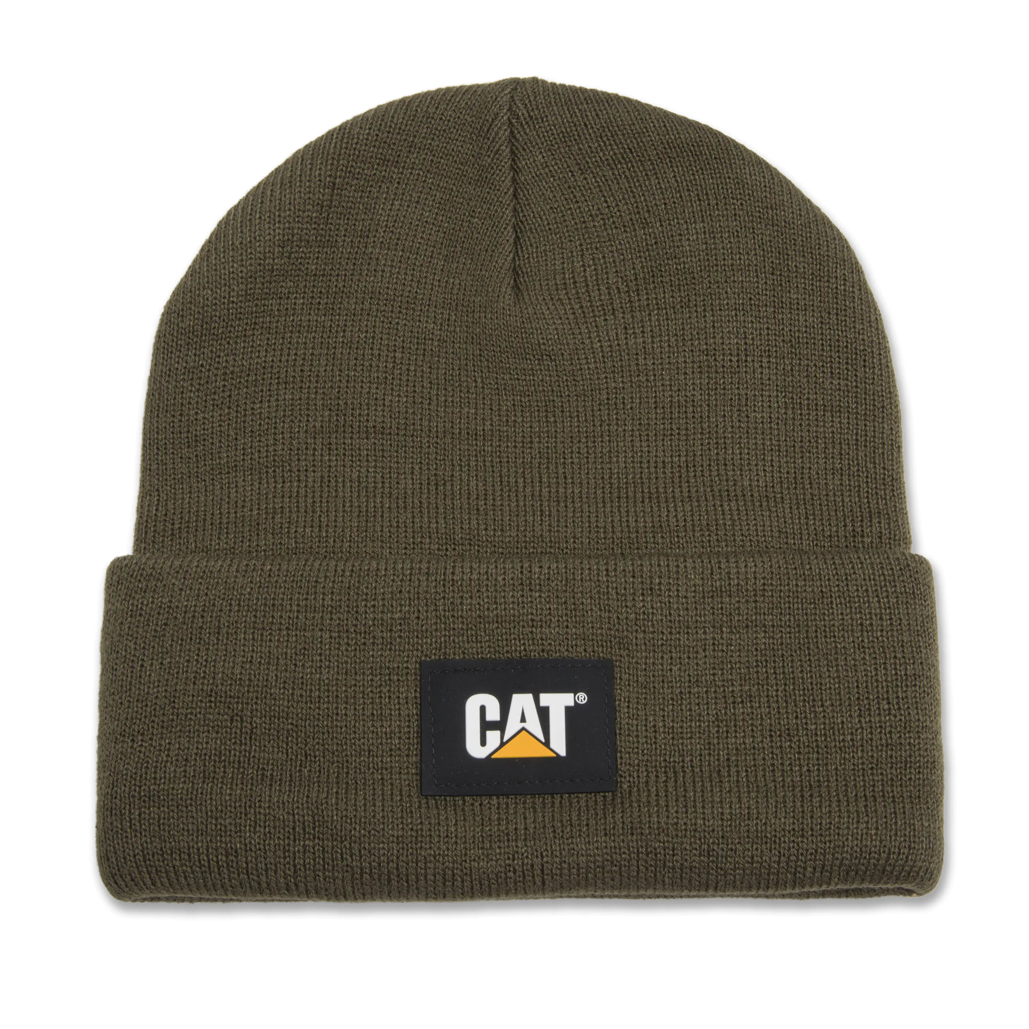 CAT Strickmütze Label Cuff oliv