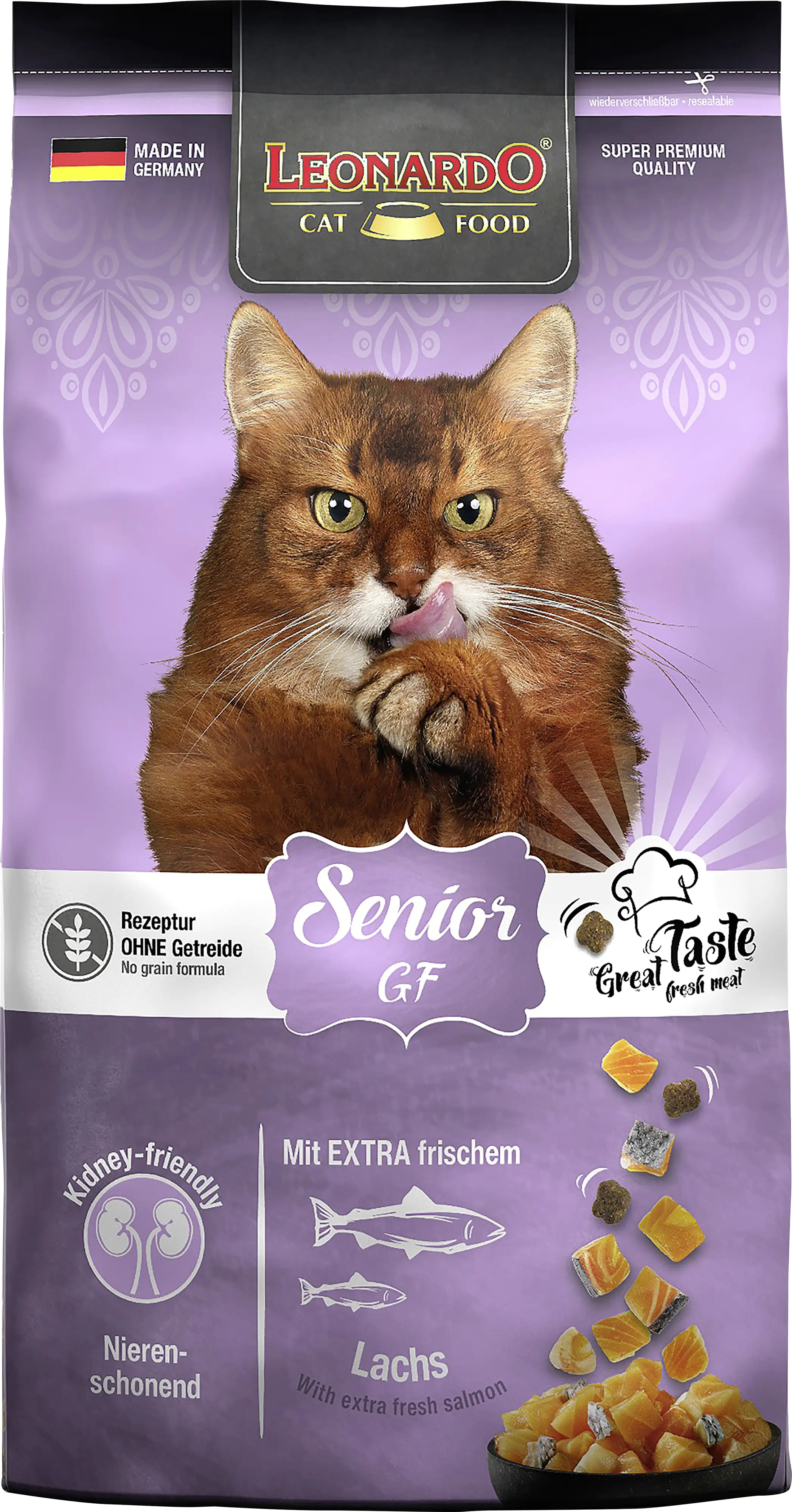 Leonardo Katzentrockenfutter  Leo Senior GF mit extra frischem Lachs 1,8 kg