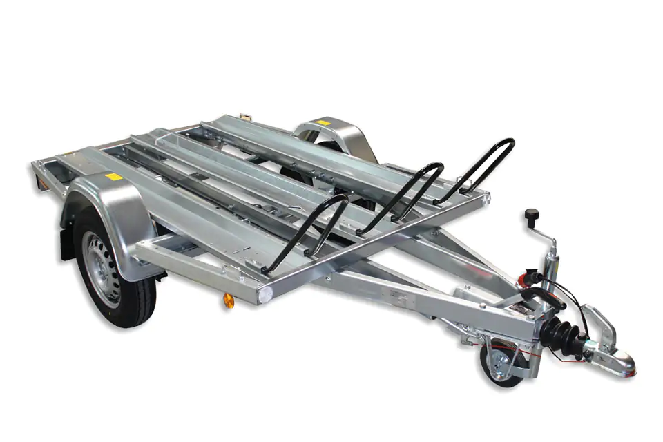 TPV Motorradanhänger MB2 Stahlblech für 2 bis 3 Motorräder geeignet gebremst 1000kg
