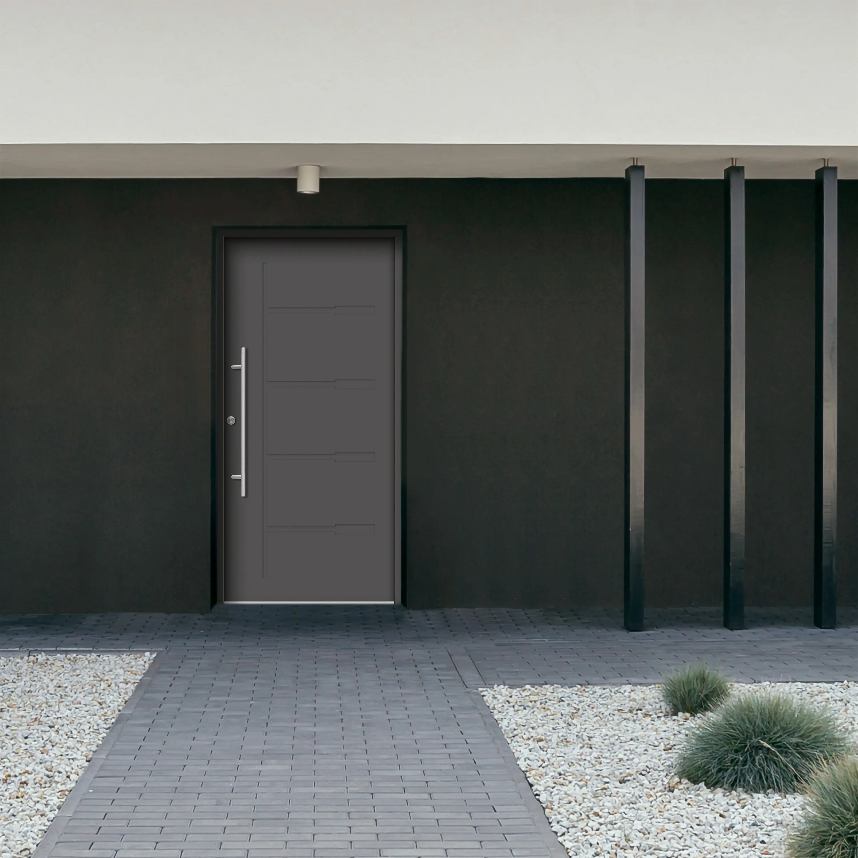 Splendoor Haustür Passivedoor Premium H1 Anthrazit DIN Links 110 x 210 cm