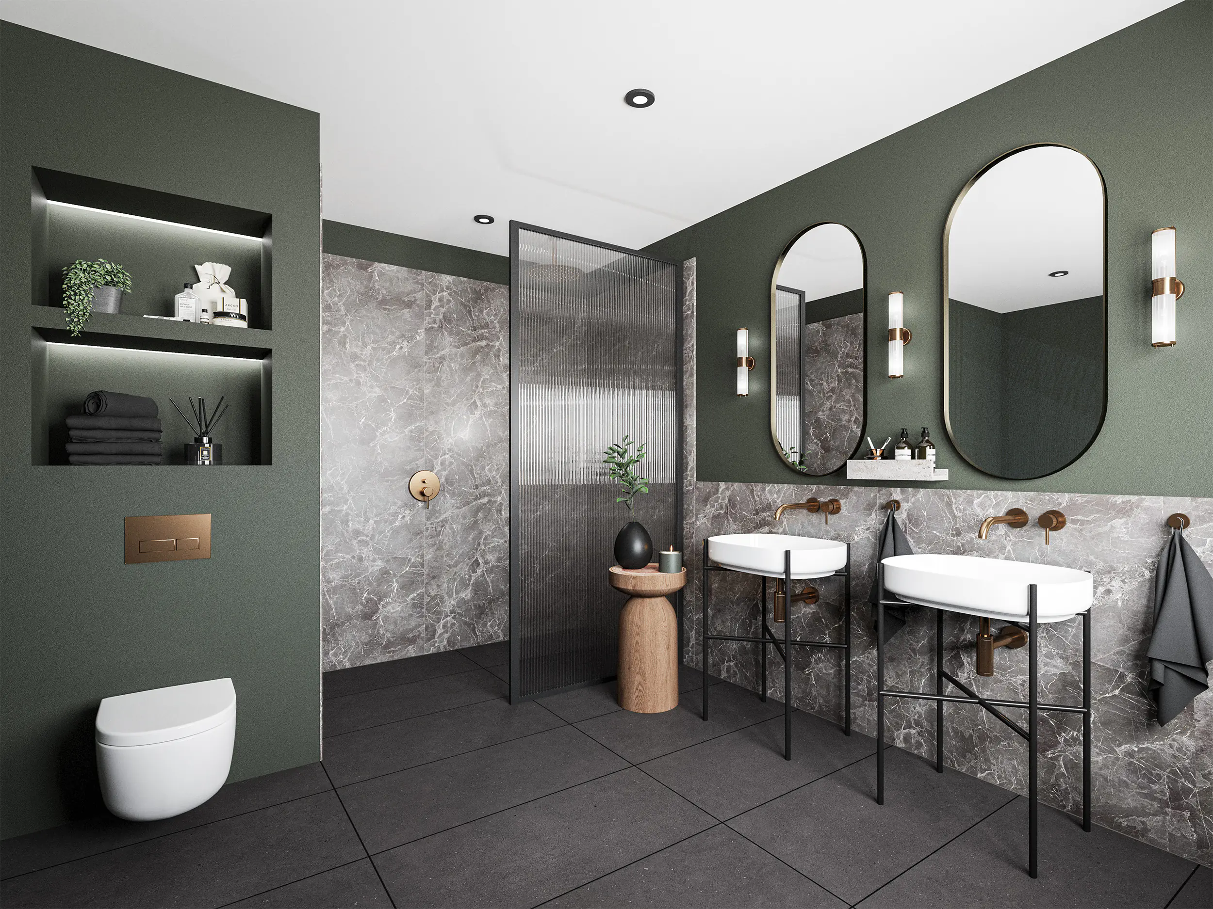 Wetwall Elite Wandpaneel  Welsh Slate 16 x 242 cm mit abgerundeter Abschlusskante