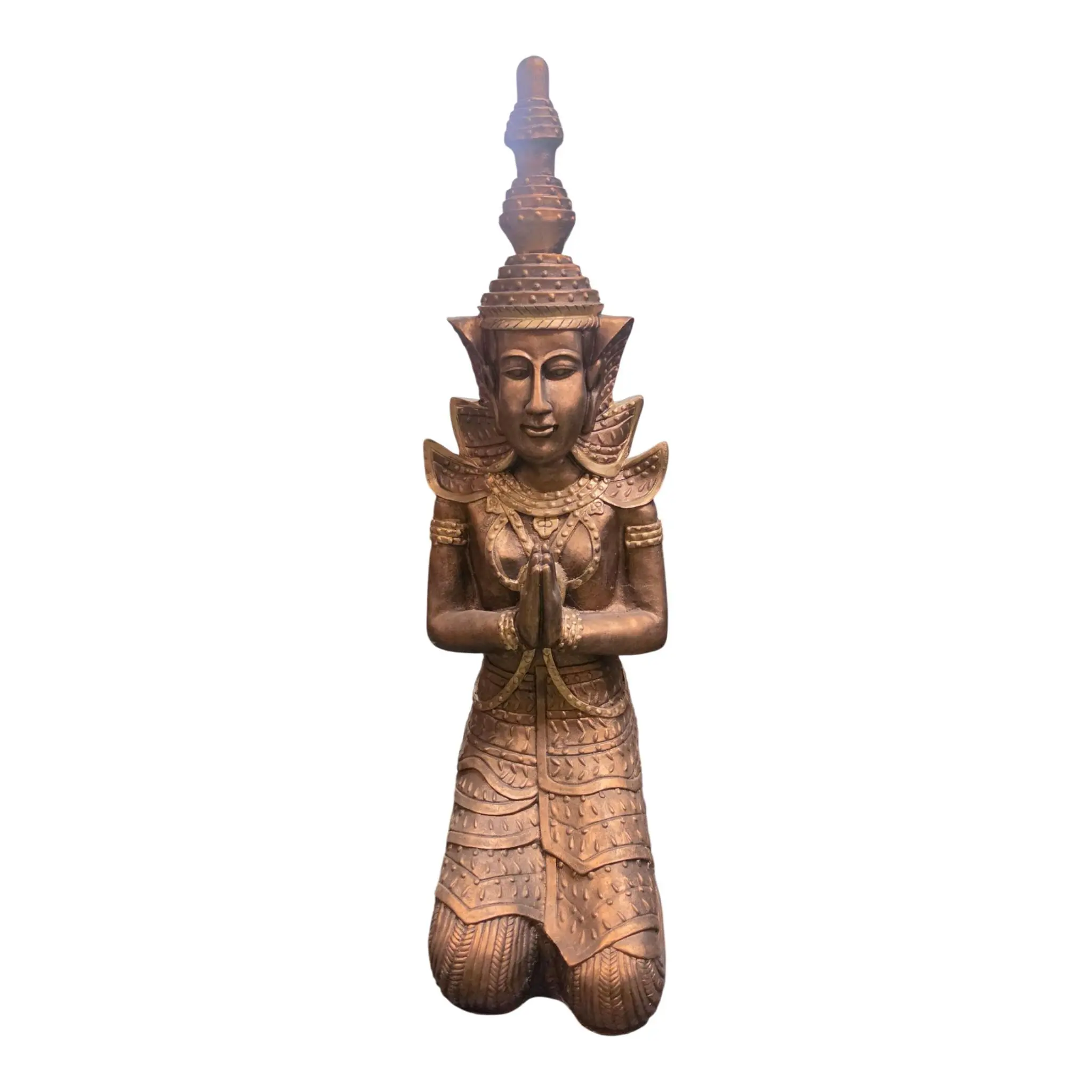 Figur Buddha kniend 75 x 22 cm gold