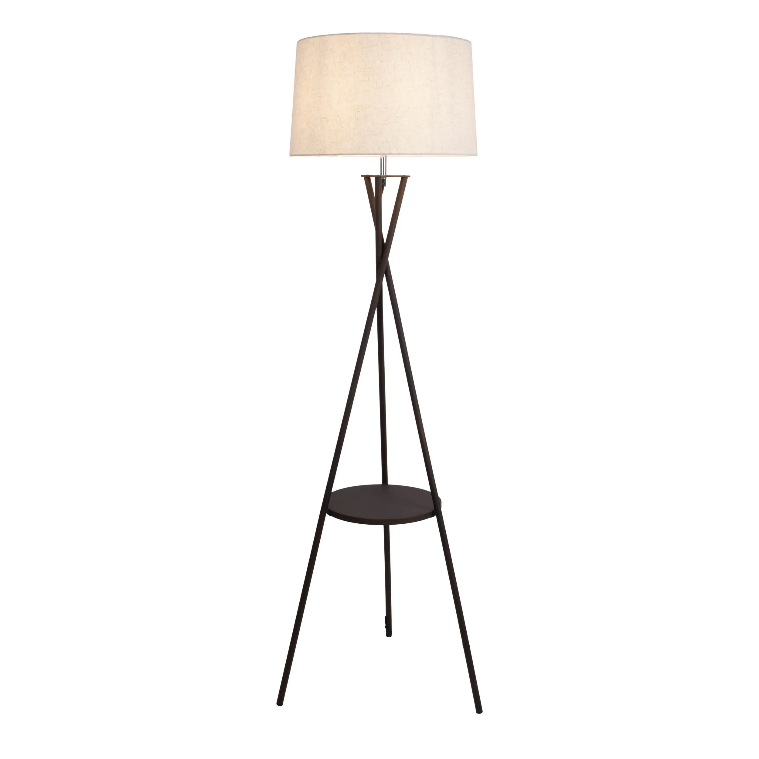 Light & More Stehleuchte Tippie mit integriertem Tisch rostbraun 157 cm