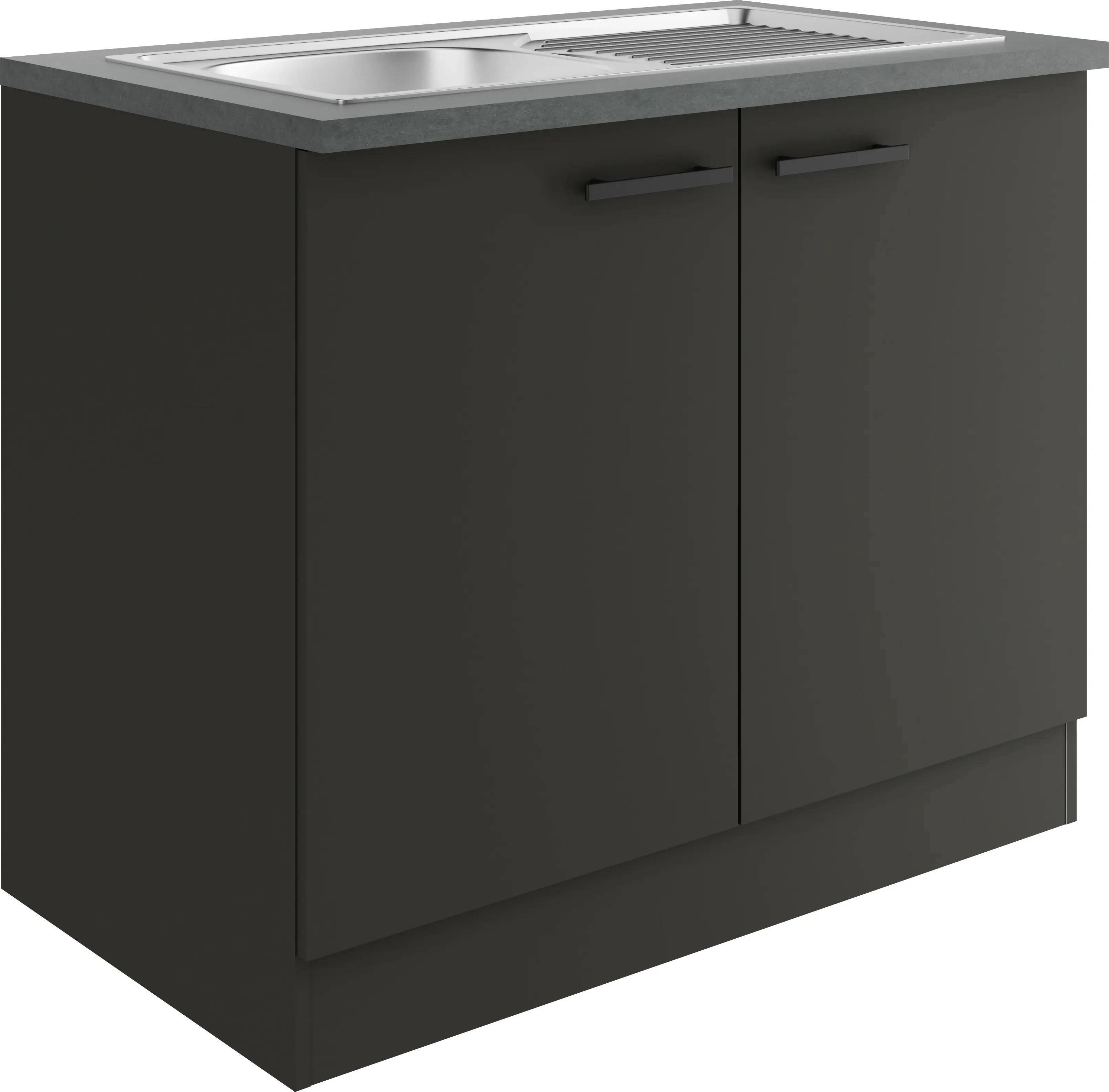 Optifit Spülenunterschrank Madrid 420 anthrazit matt 100 cm