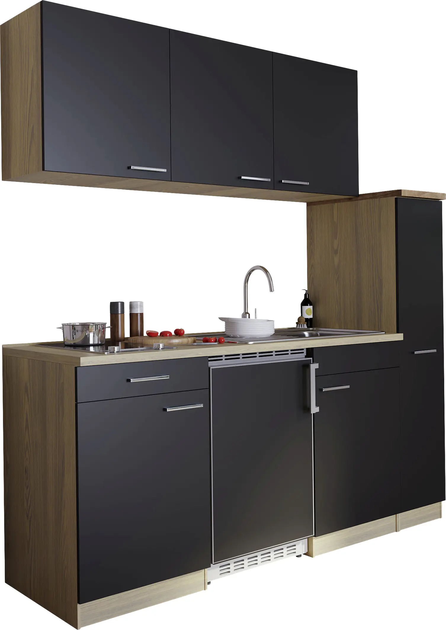 Respekta Economy Küchenzeile schwarz 180 cm KB180ESSC