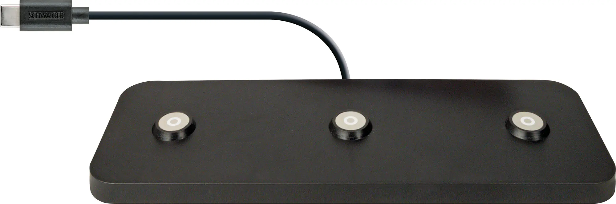 Schwaiger Akku LED Tischleuchten TILA3003 mit Ladeplatte schwarz 3er-Set