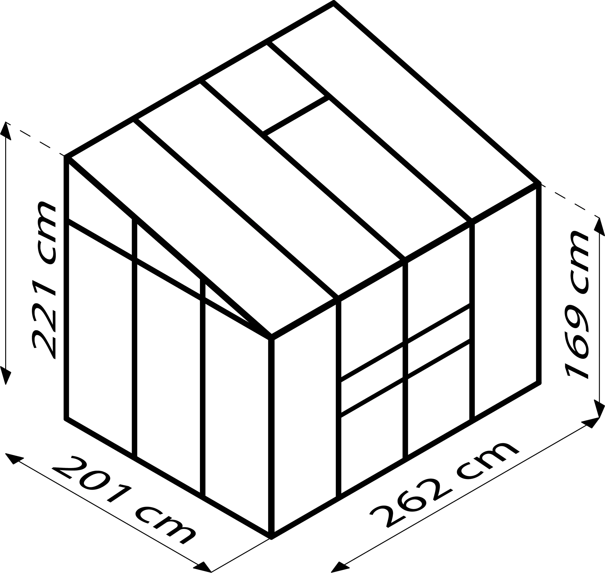 Vitavia Gewächshaus Osiris 5200 201 x 262 cm 3 mm ESG