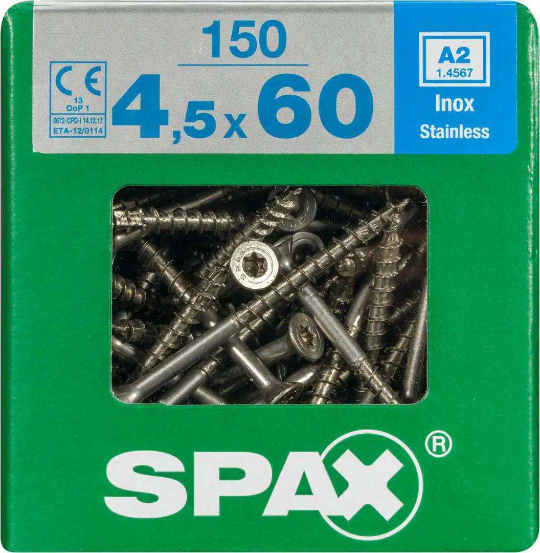 Spax Universalschrauben 4.5 x 60 mm TX 20 - 150 Stück Edelstahl