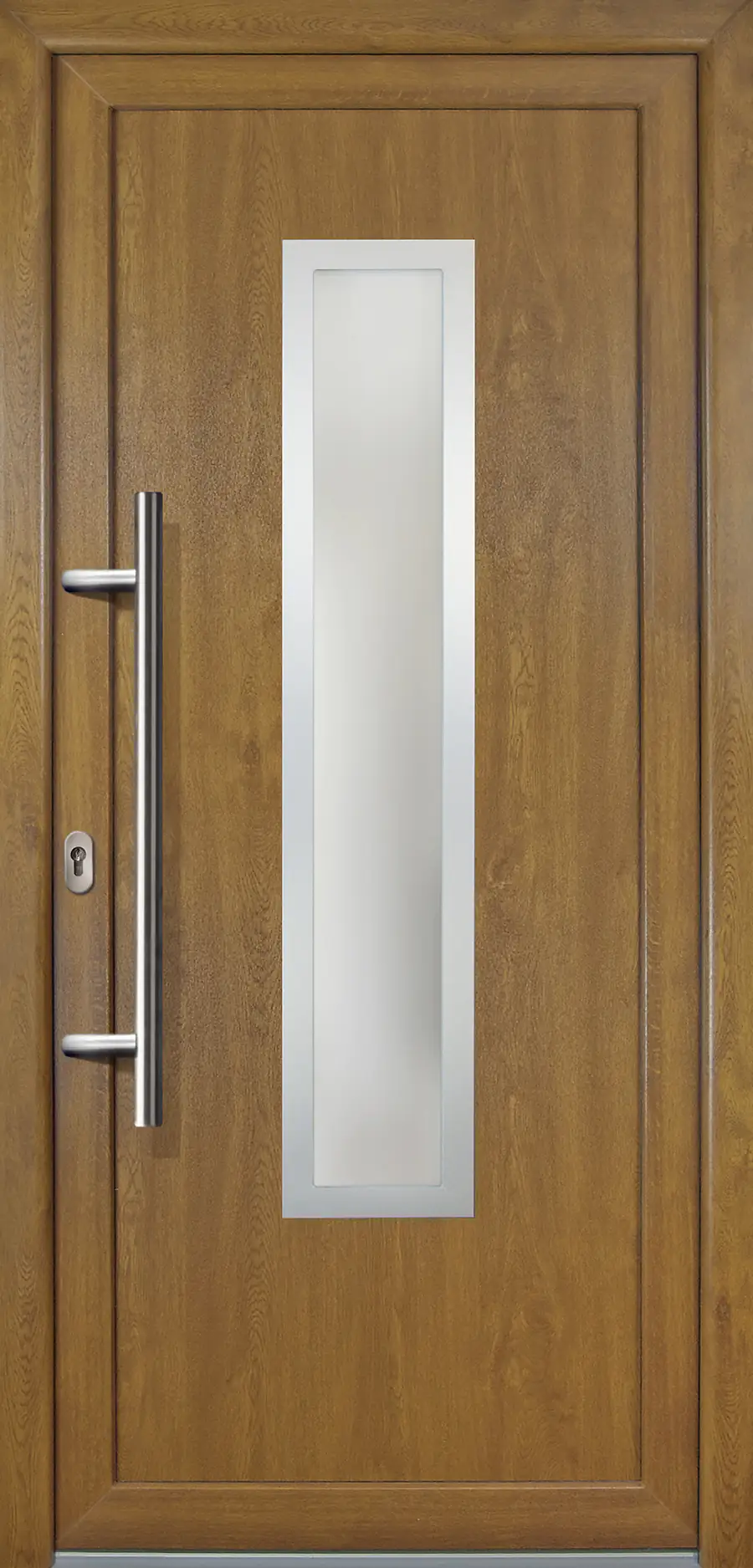 Meeth Haustür Signum PVC Exclusiv PVC Modell 32 98 x 200 cm, DIN links, weiß/golden Oak