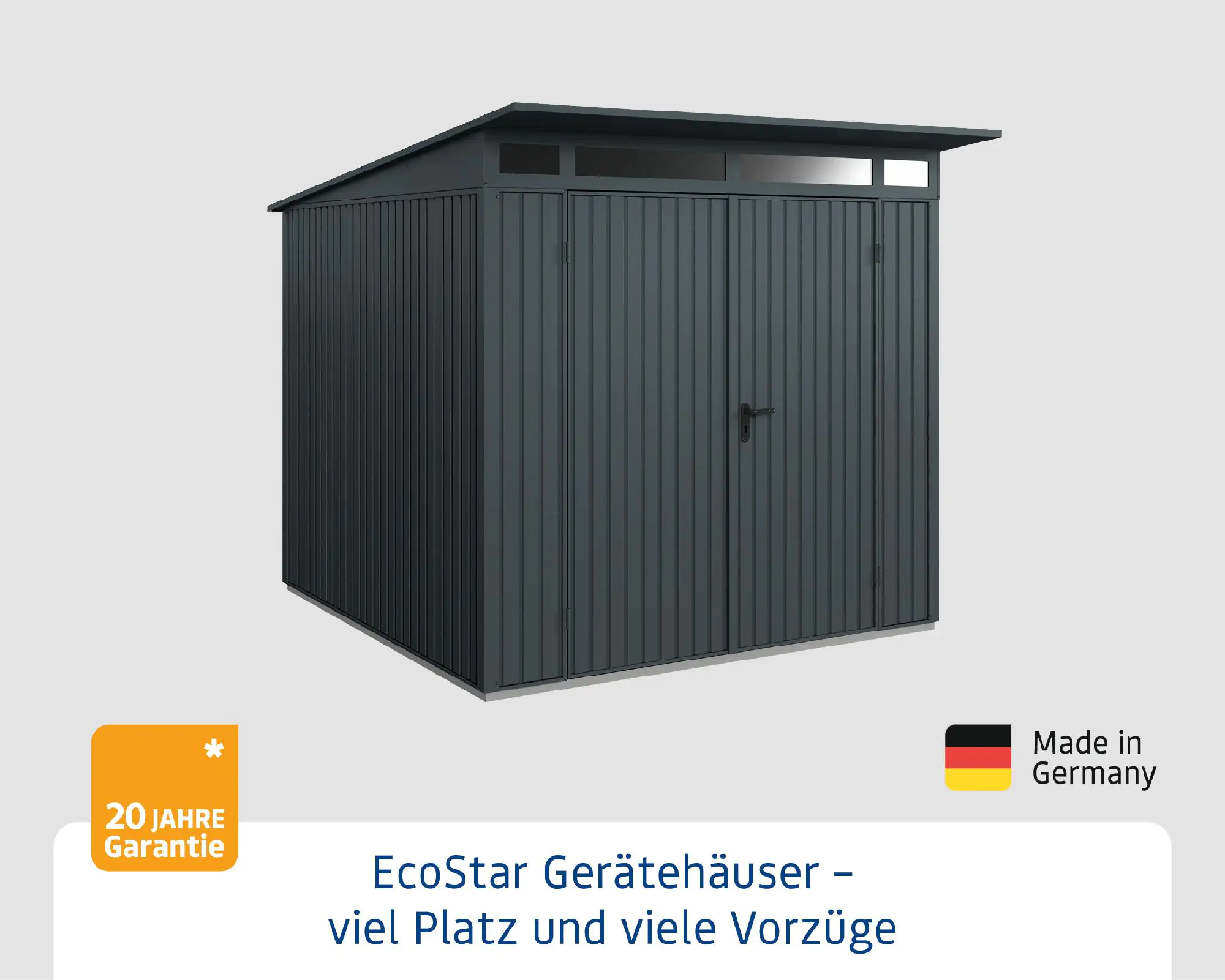 EcoStar Gerätehaus Trend-P Typ 2 anthrazitgrau 247,9 x 283,4 x 232,3 cm