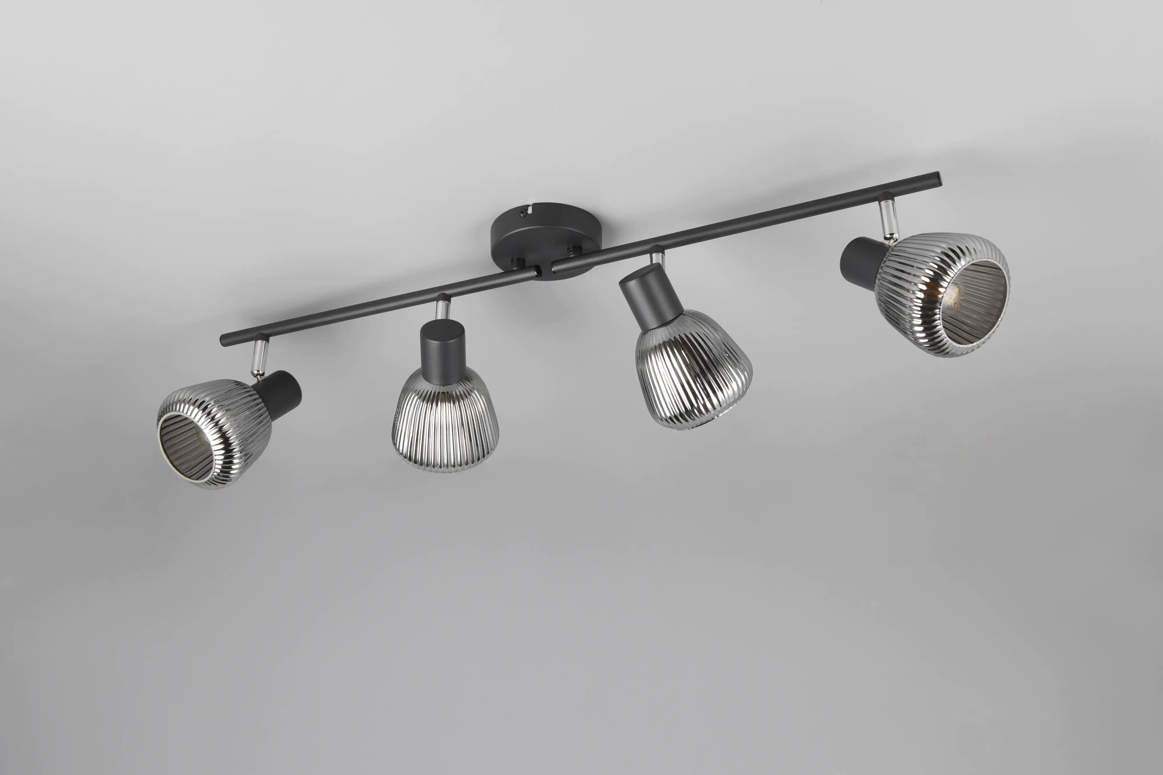 Trio Leuchten 4er Spot Tarifa E14 schwarz matt Metall/Glas