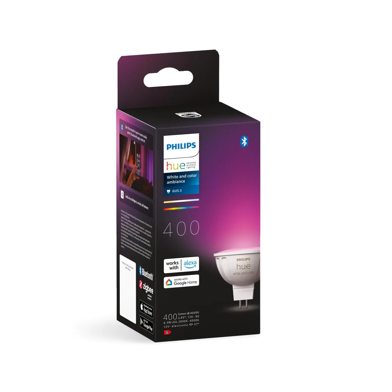 Philips Hue LED-Leuchtmittel Spot GU5.3 MR16 6,3W warmweiß bis kaltweiß smart RGBW