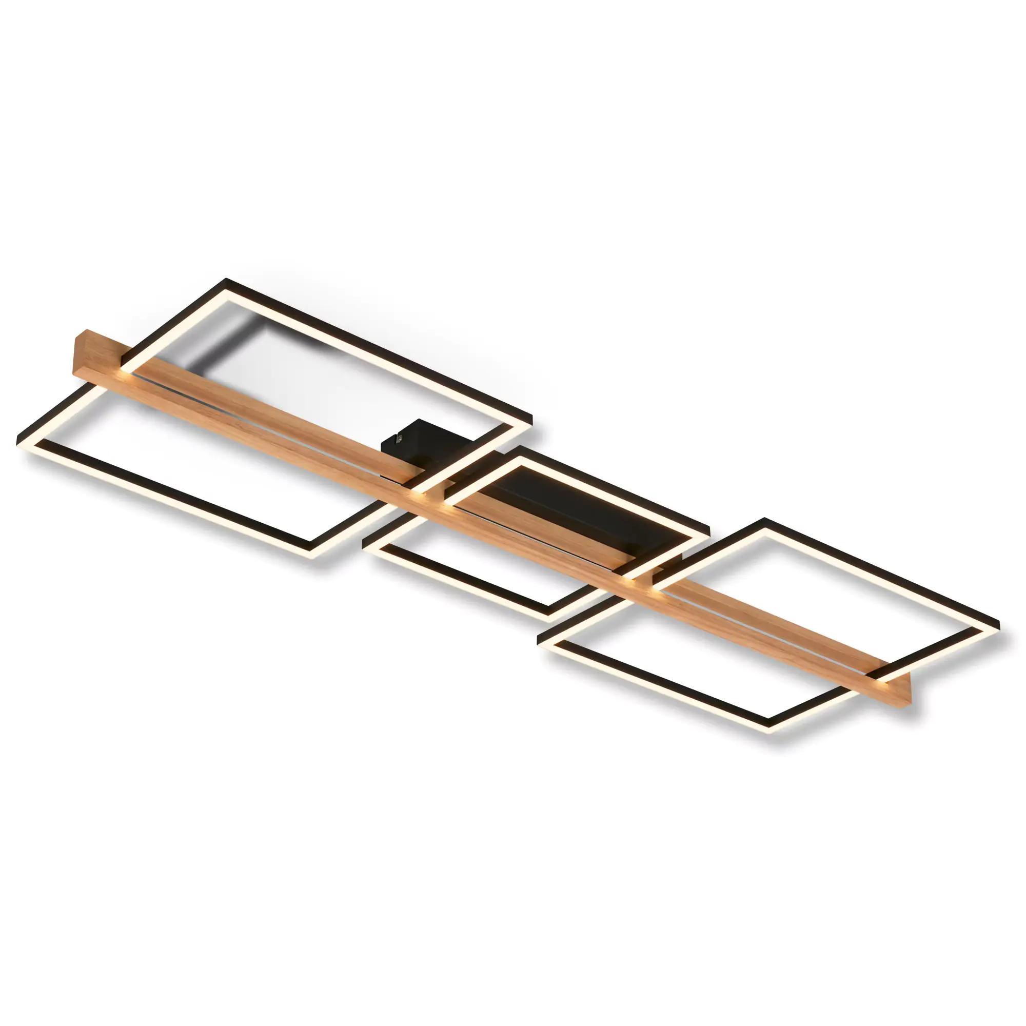 Briloner LED-Deckenleuchte MOLDURA  schwarz Holz 36W