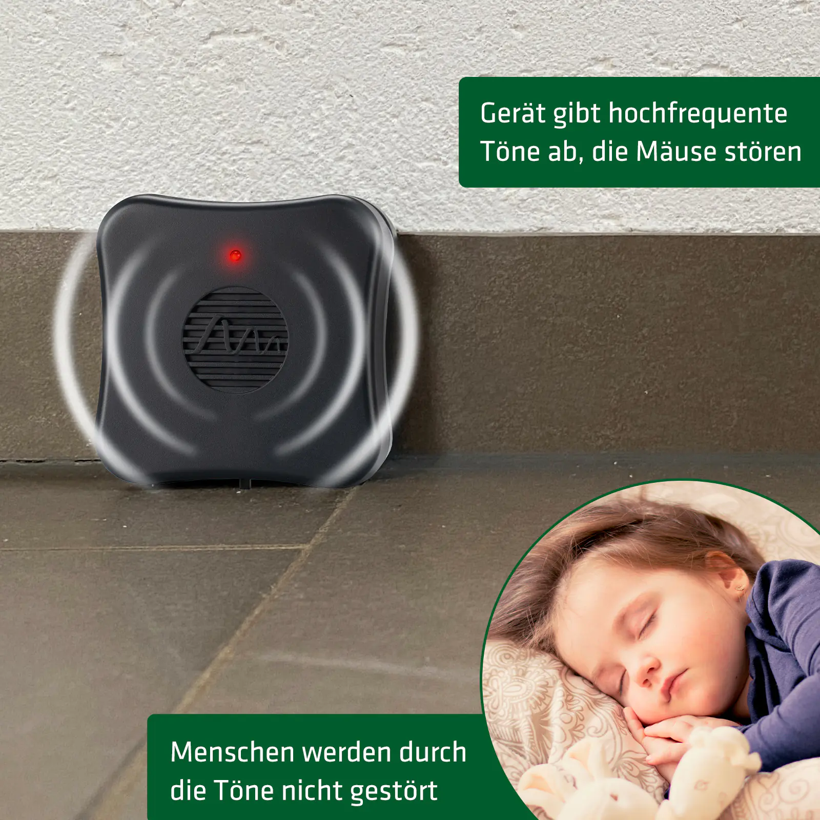 Gardigo Mäusefeindmobil batteriebetriebener Ultraschall-Mäuseschreck