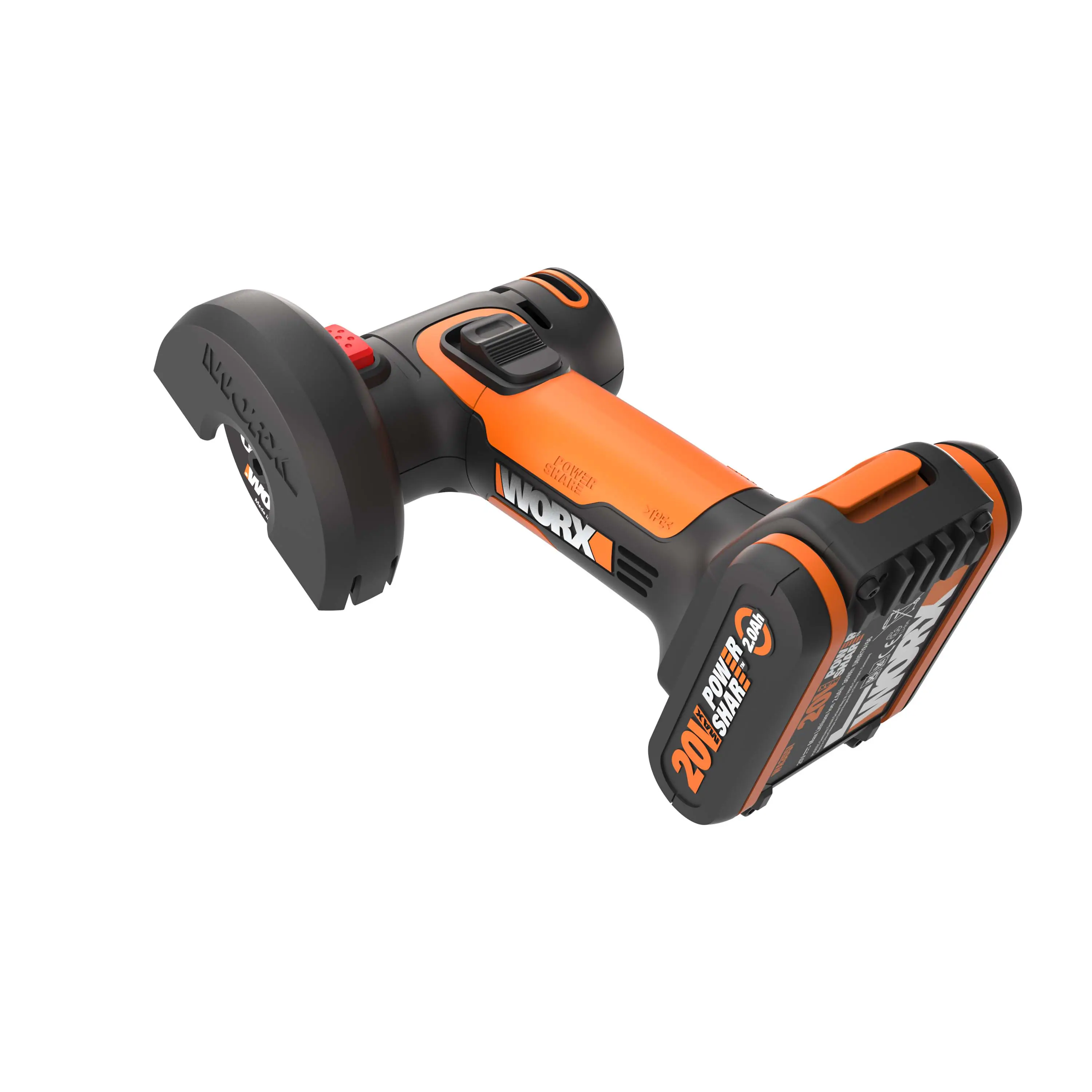 Worx Mini Akku-Winkelschleifer Chopper WX801 20 V inkl. Akku 2 Ah & Ladegerät