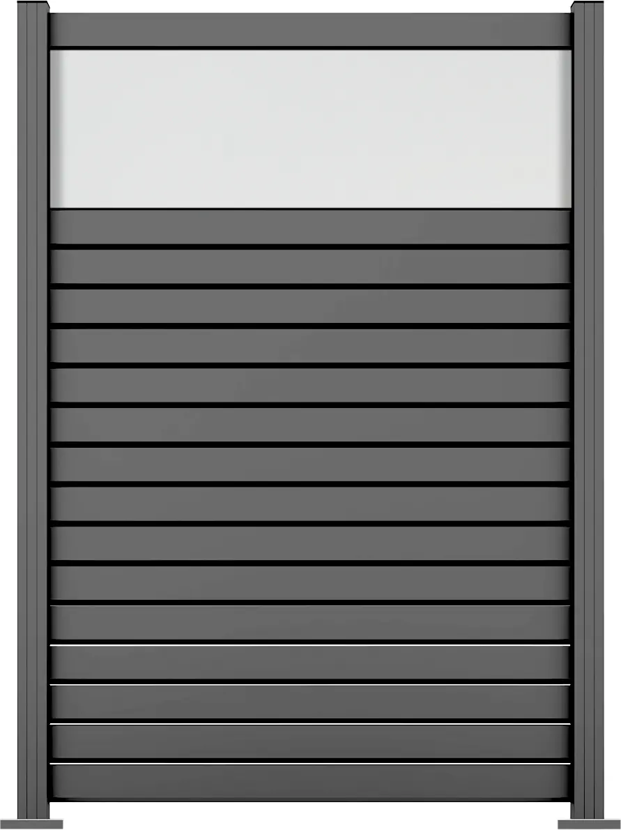 Ambiente Alu-Zaun Grundset Rhombus MINI 187 x 124,2 cm grau 