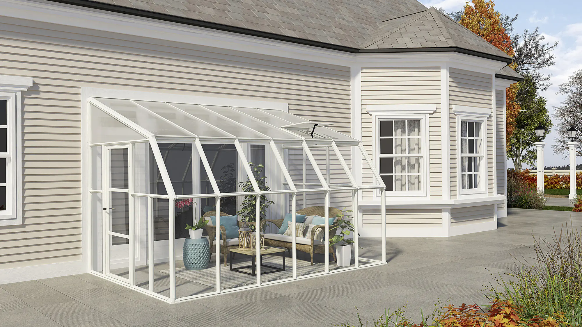 Canopia Gewächshaus Sun Room PVC weiß 384 x 257 cm