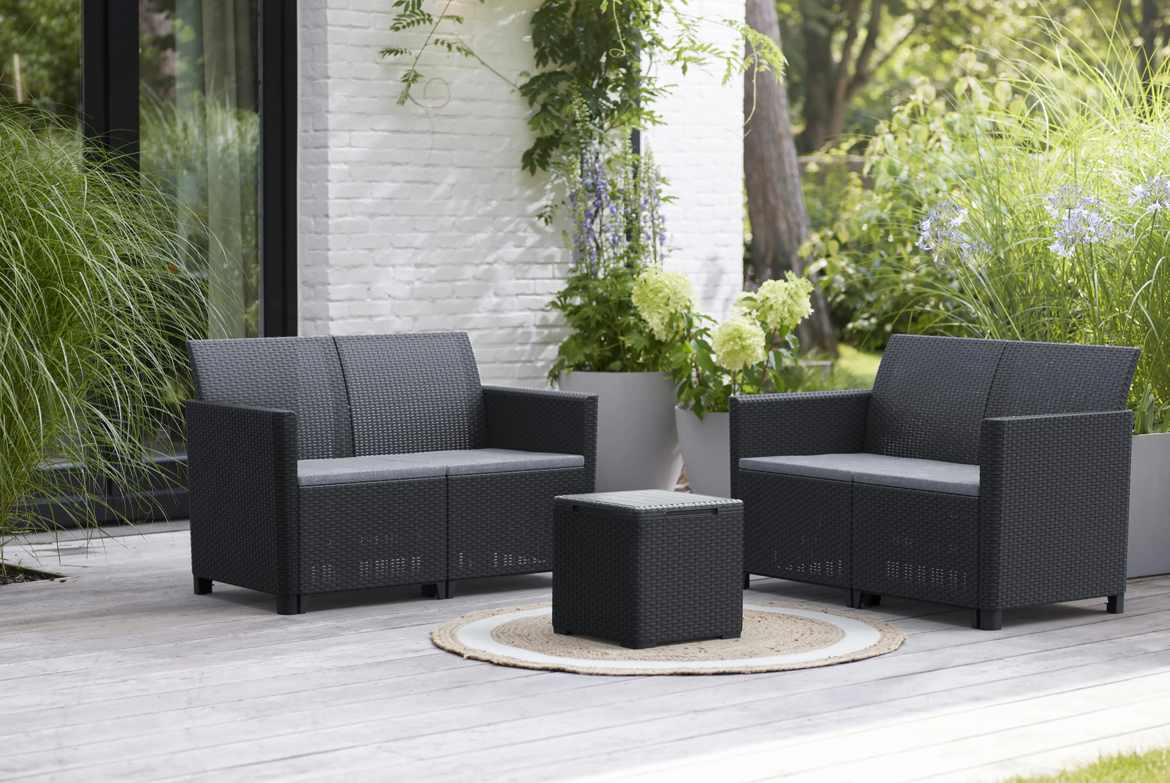 Keter Gartenmöbel-Set Marie Kunststoff in Rattan-Optik
