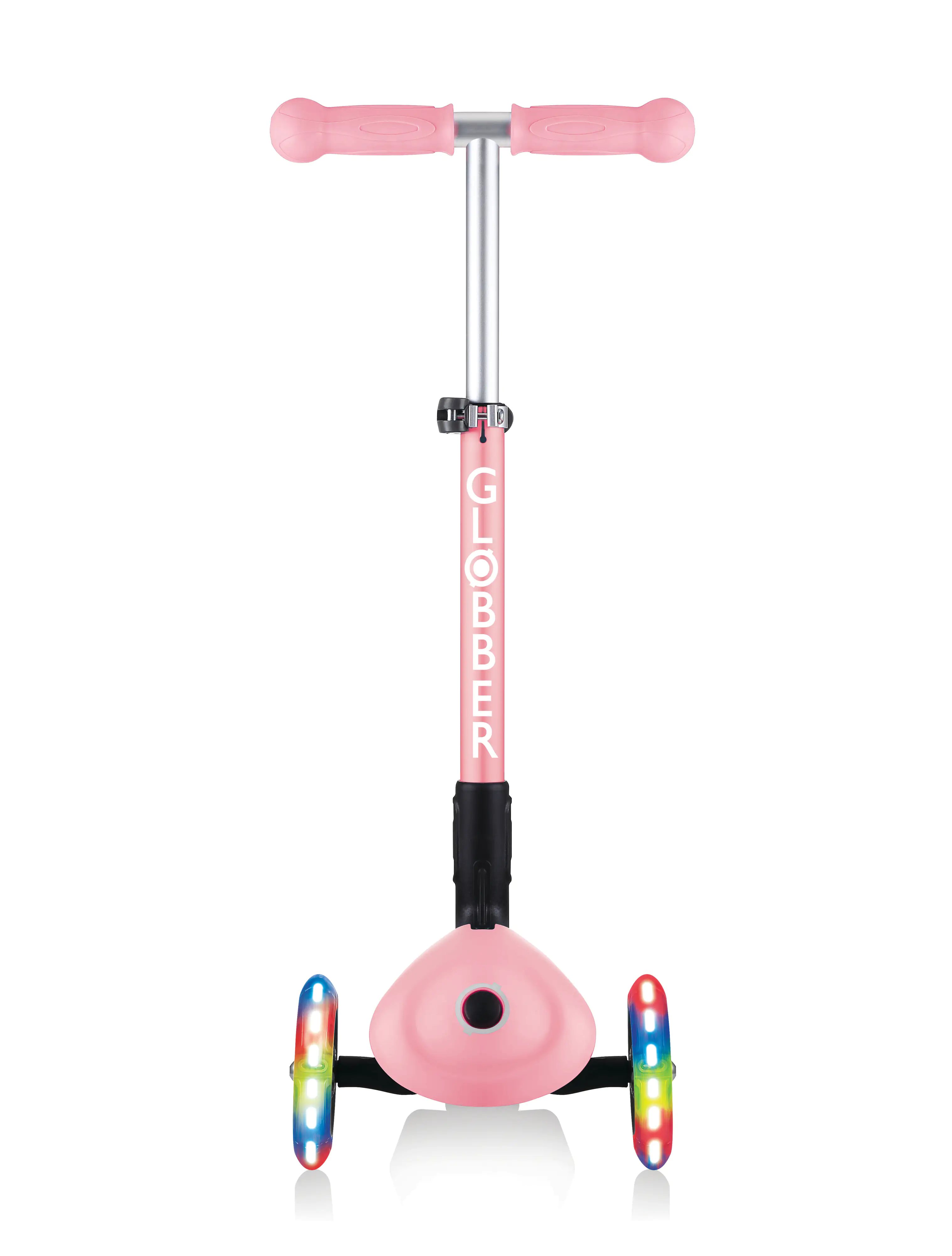 Globber Scooter Junior Foldable Lights pastellrosa-Flowers mit Leuchtrollen