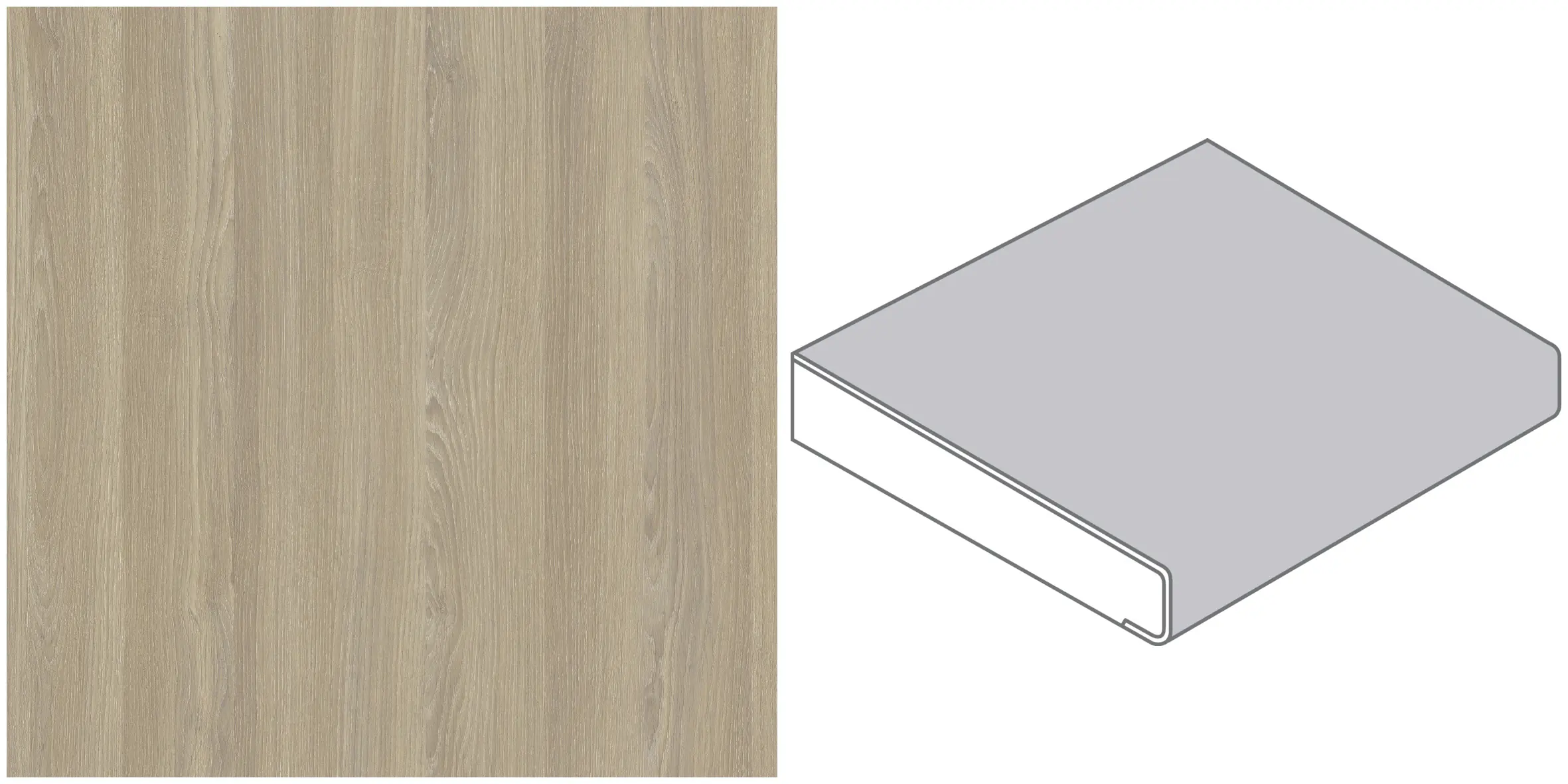 Getalit Fensterbank Holz InForm Ei357PoF 410 x 30 x 2,28 cm eiche/beige