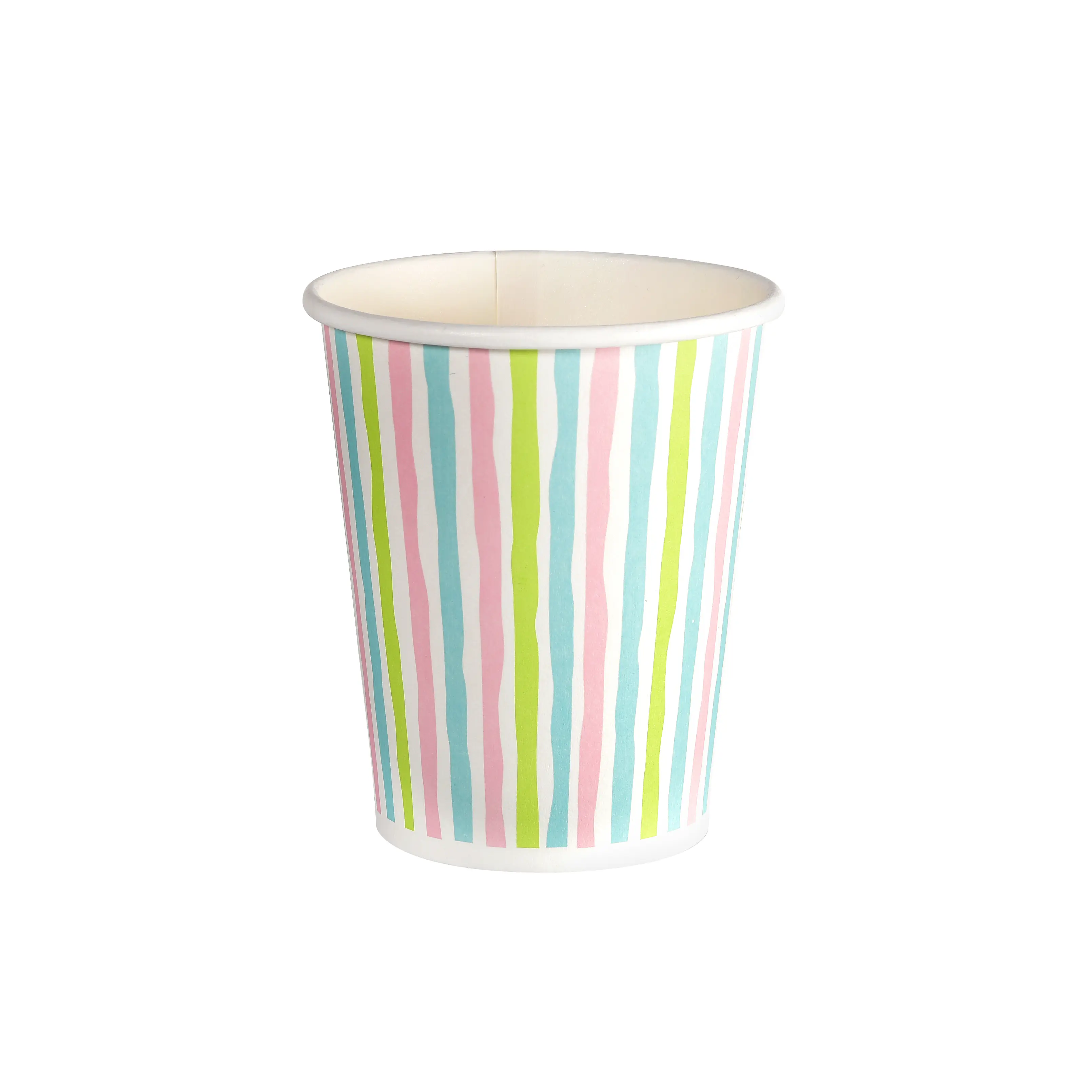 Duni Pappbecher 0,2 L weiß Stripes multi - 10 Stück