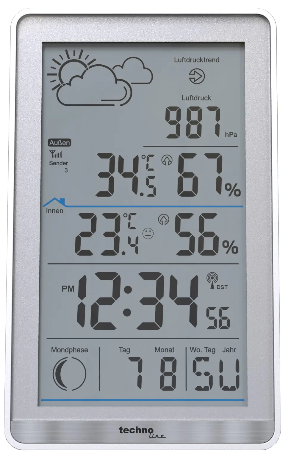 Technoline Wetterstation WS 9218 silber