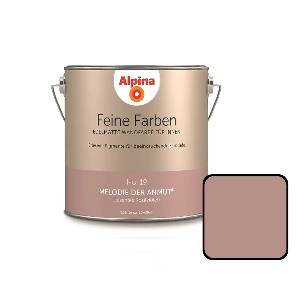 Alpina Feine Farben Wandfarbe No. 19 Melodie der Anmut - dezentes roséviolett 2,5 L