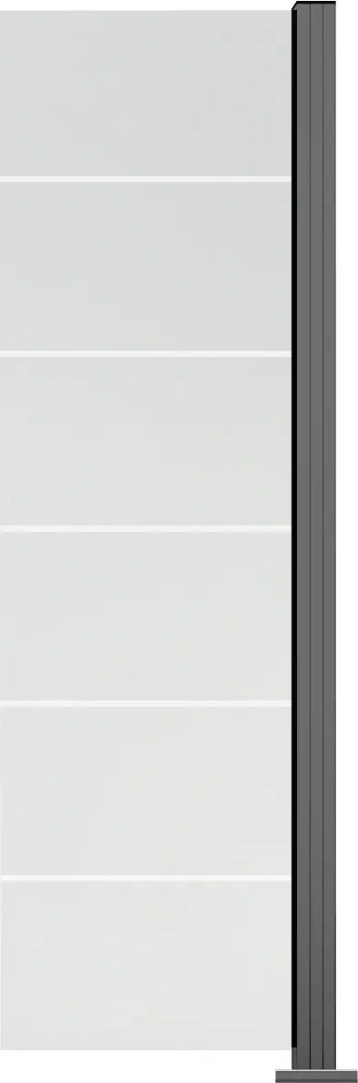 Ambiente Glaszaun Erweiterungsset Klarglas mit Siebdruck 187 x 55.7 cm grau
