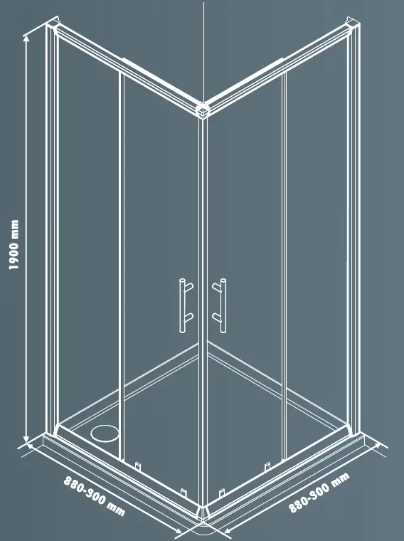 Primaster Eckdusche Easy-6 Schiebetür 90 x 90 cm Klarglas chrom