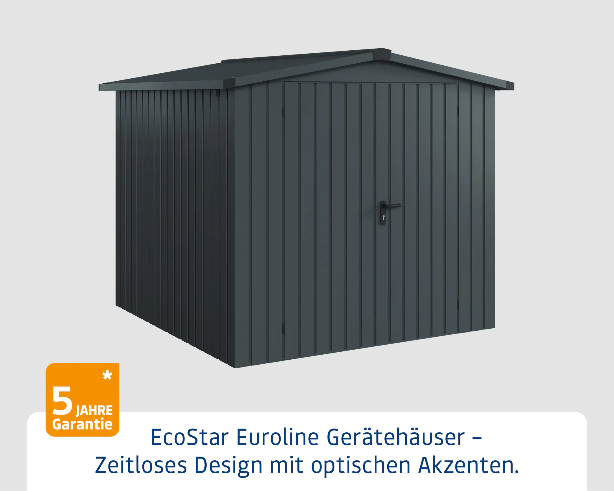 EcoStar Metallgerätehaus Euroline ESD5 anthrazit 214 x 214 cm 2-flg.