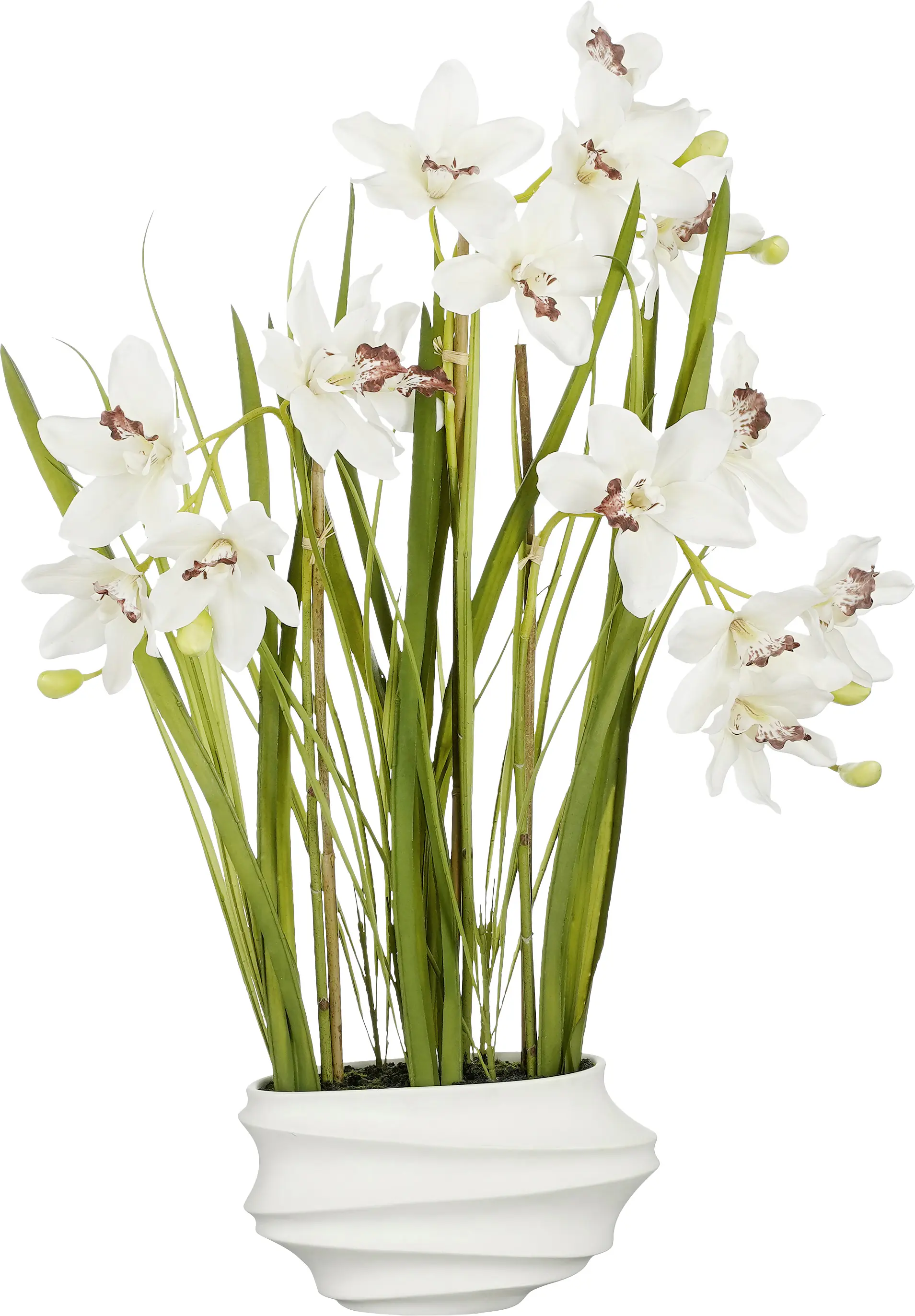 Mica Kunstpflanze Cymbidium im Topf creme 81 x 40 cm