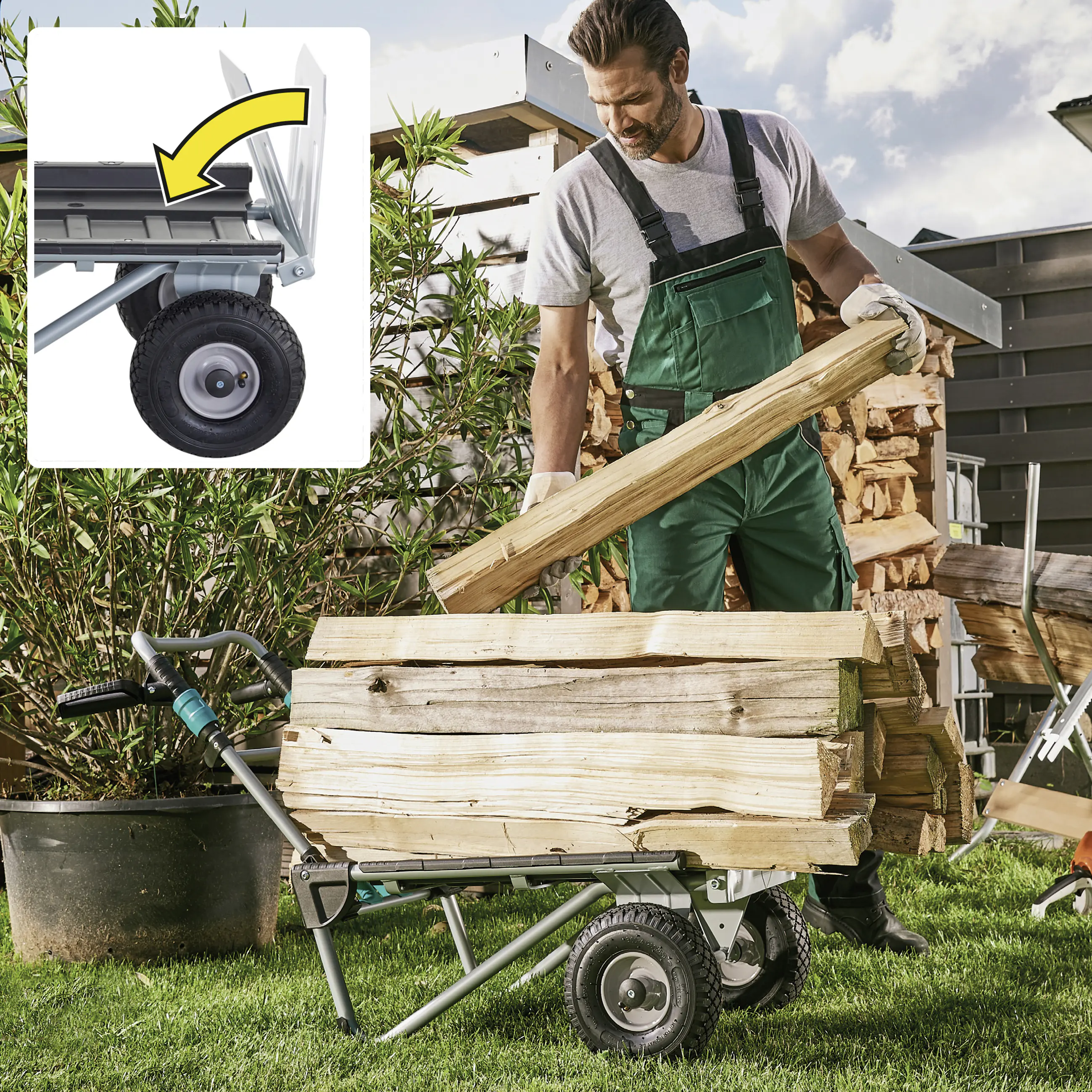 Wolfcraft Transportsystem TS 2500 klappbare Sackkarre & Schubwagen