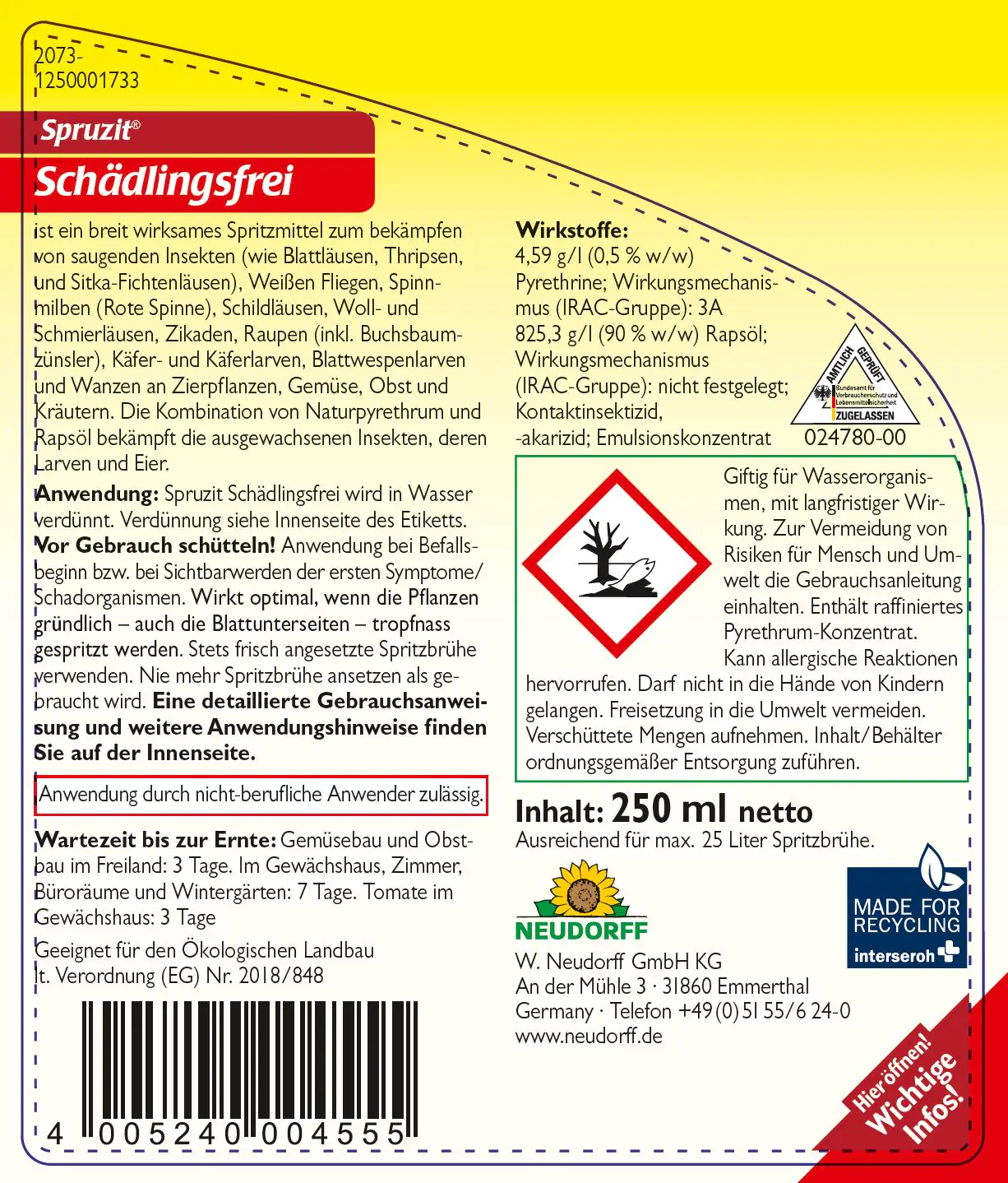 Spruzit Schädlingsfrei 250 ml