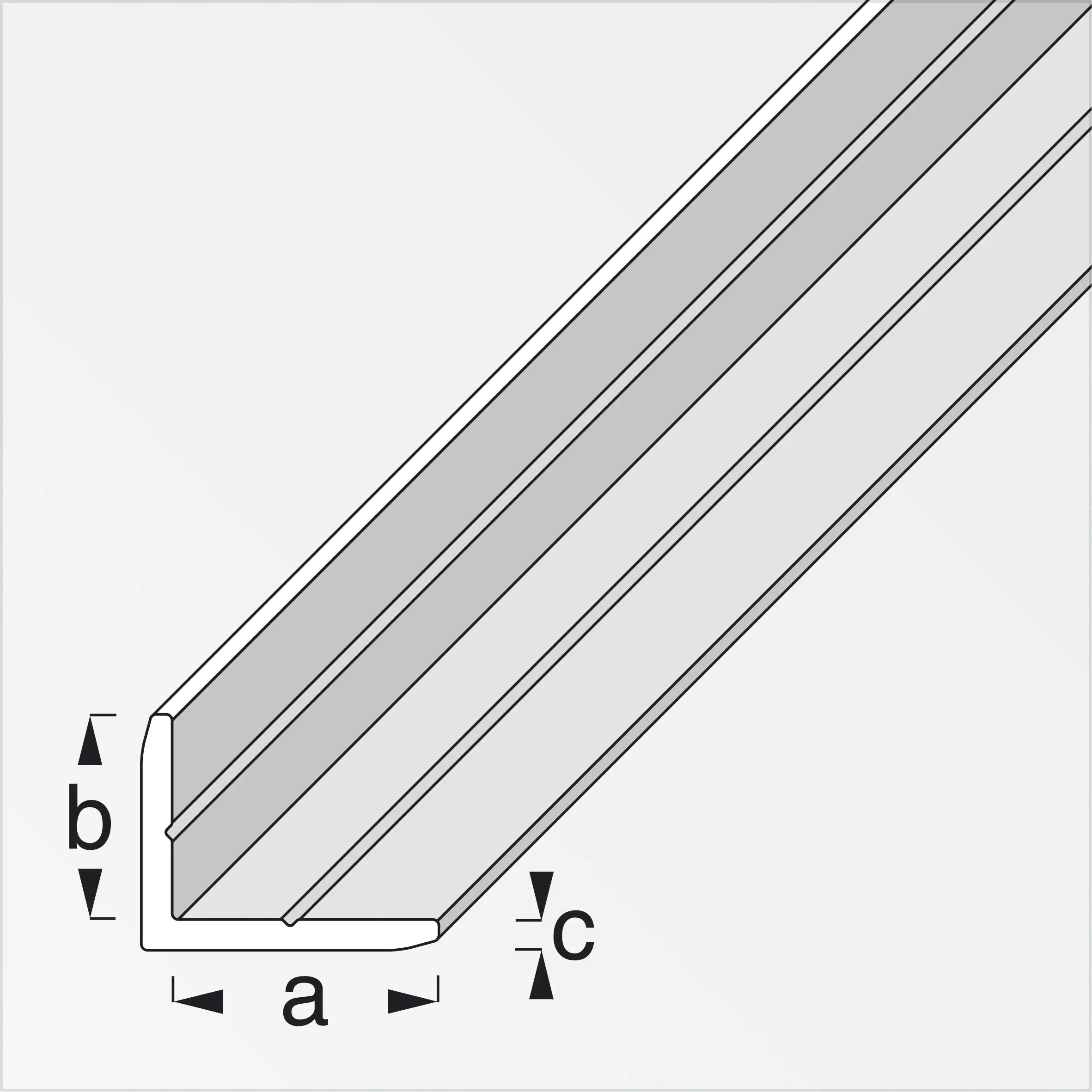 alfer clampline-Winkel-Profil 2 m, 8 x 6 mm Aluminium eloxiert silber