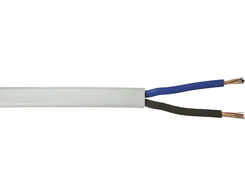 Schlauchleitung H03VVH2-F 2 x 0,75 - 1 Meter, weiß