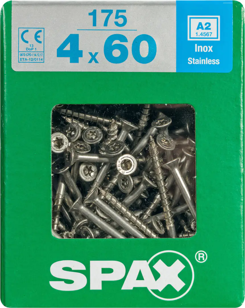Spax Universalschrauben 4.0 x 60 mm TX 20 - 175 Stück Edelstahl