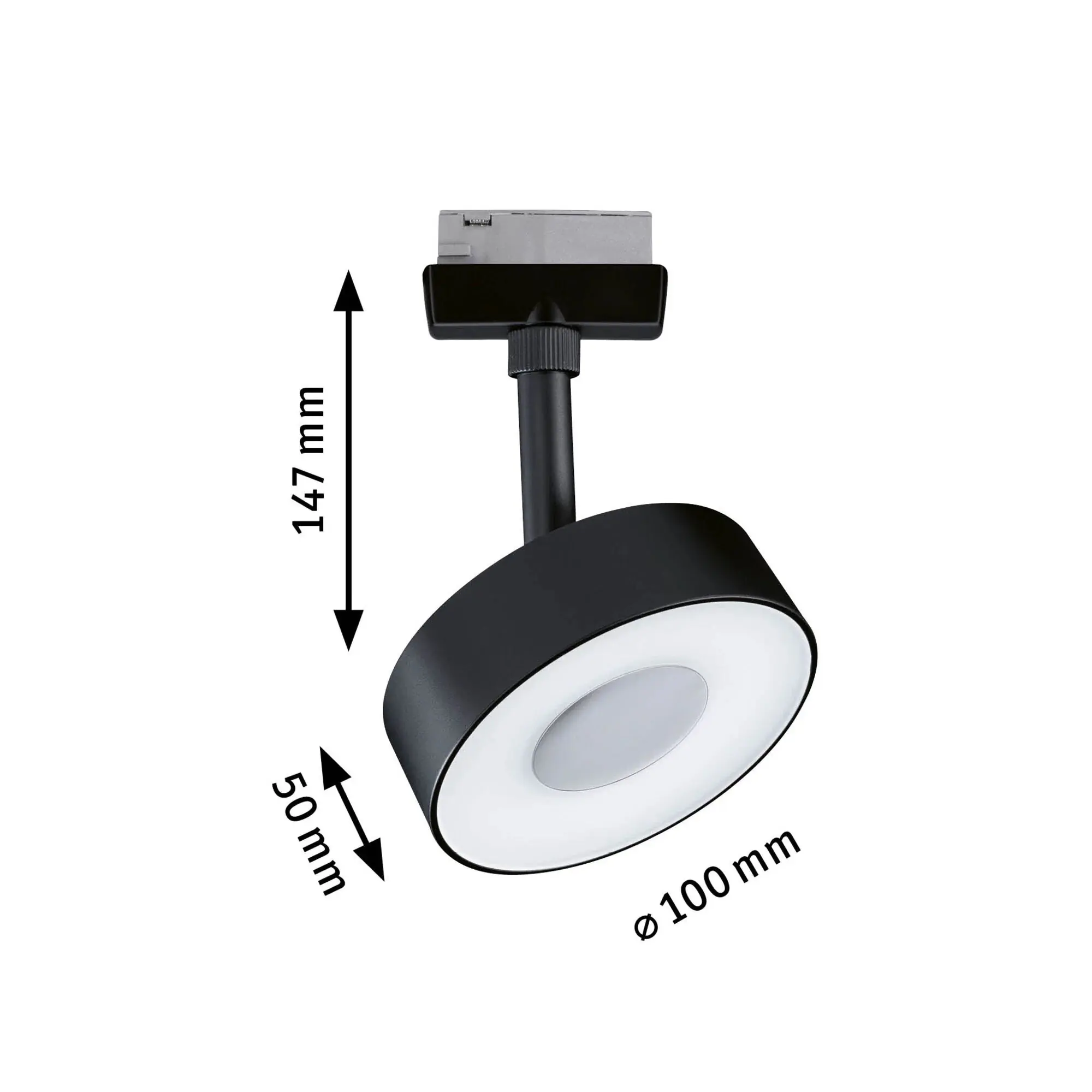 Paulmann LED-Leuchte URail 1er Schienenspot Circle schwarz matt dimmbar