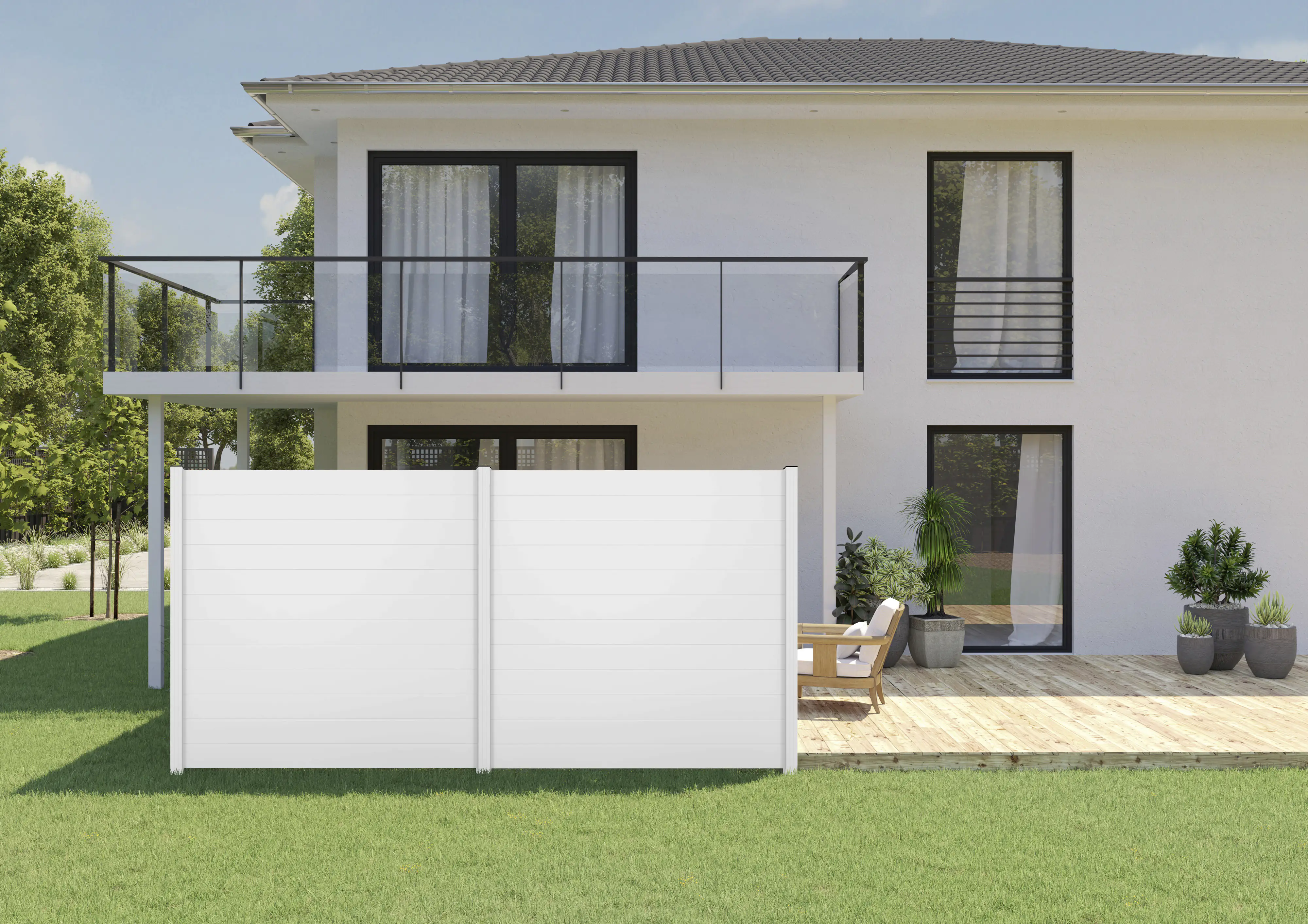 Ambiente Alu-Zaun Paneel 150 B x H: 120 cm x 120 cm, 22 mm stark
