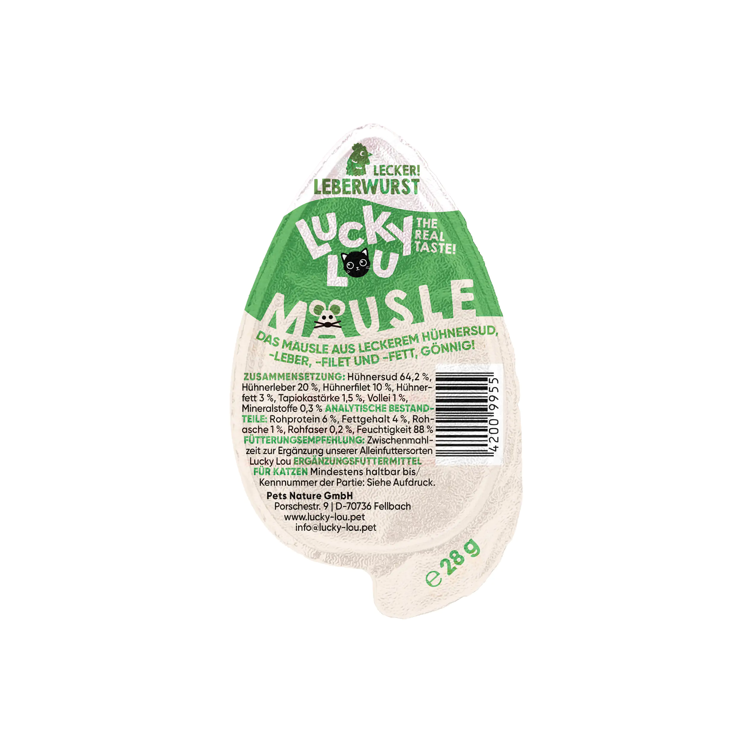 Lucky Lou Katzensnack Mäusle Leberwurst 28 g