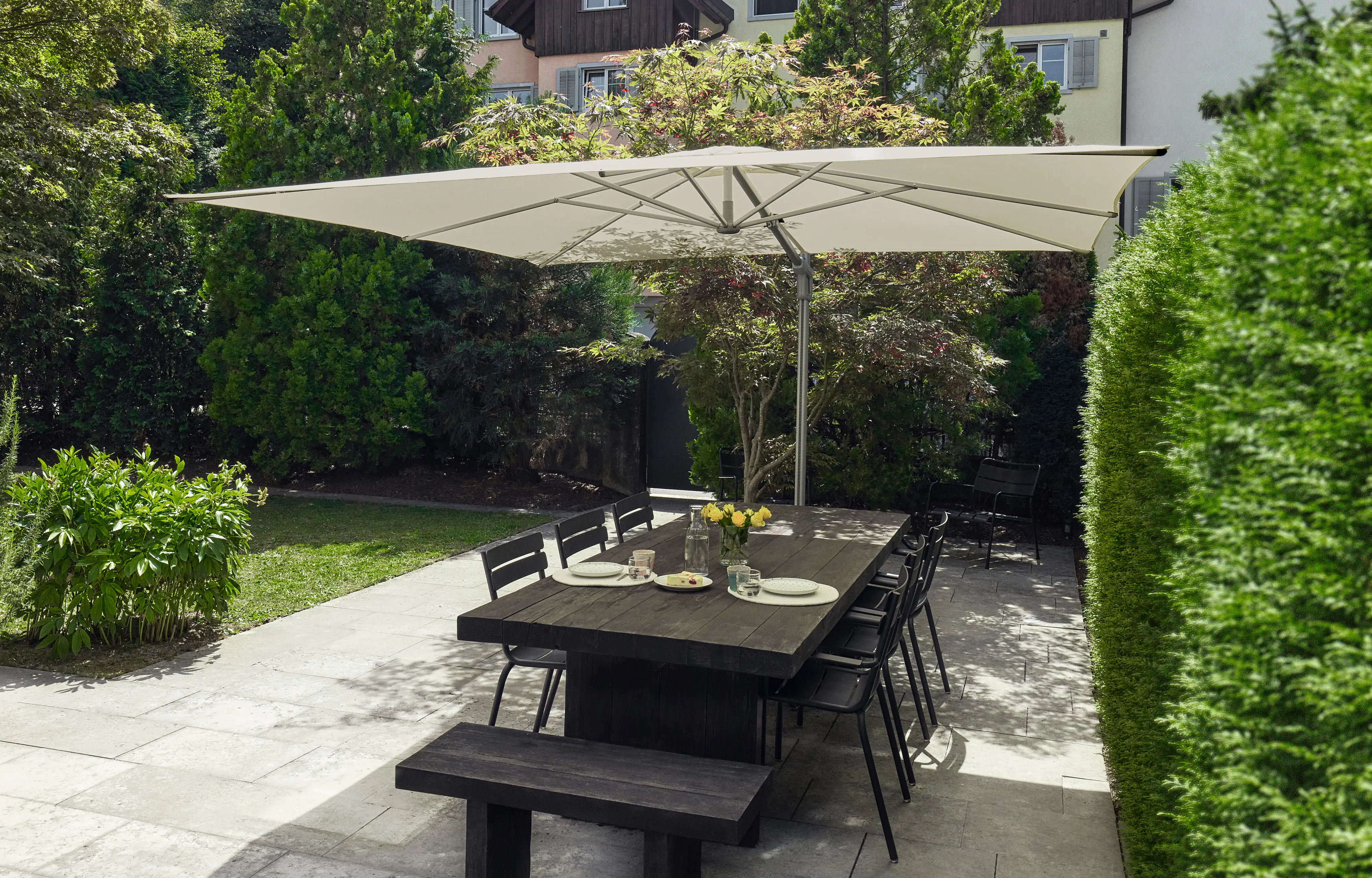 Suncomfort Sonnenschirm Sunflex grau 300 x 300 cm inkl. Sonnenschirmhülle