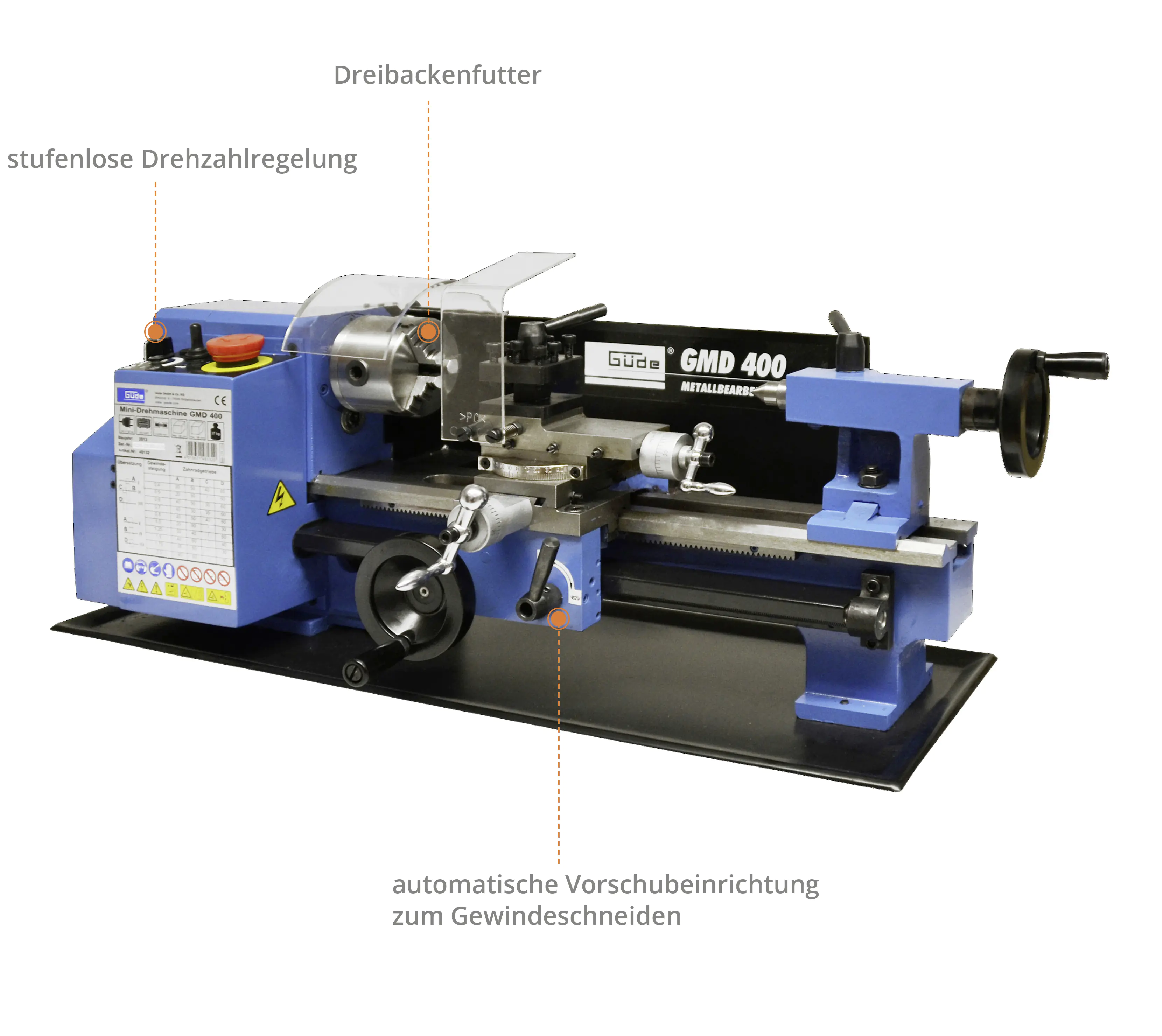 Güde Drehmaschine Mini GMD 400 230 V 370 W