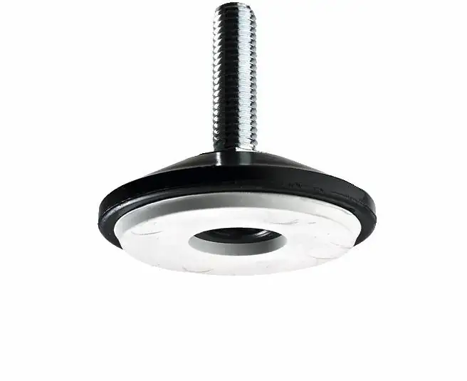 Hettich Möbelfuß mit Rutschstopp M10 x 30 mm Stahl/Kunststoff, 2 Stück
