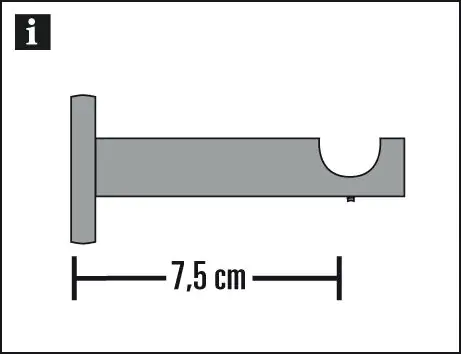 Gardinia Träger Memphis offen schwarz, Ø 16 mm