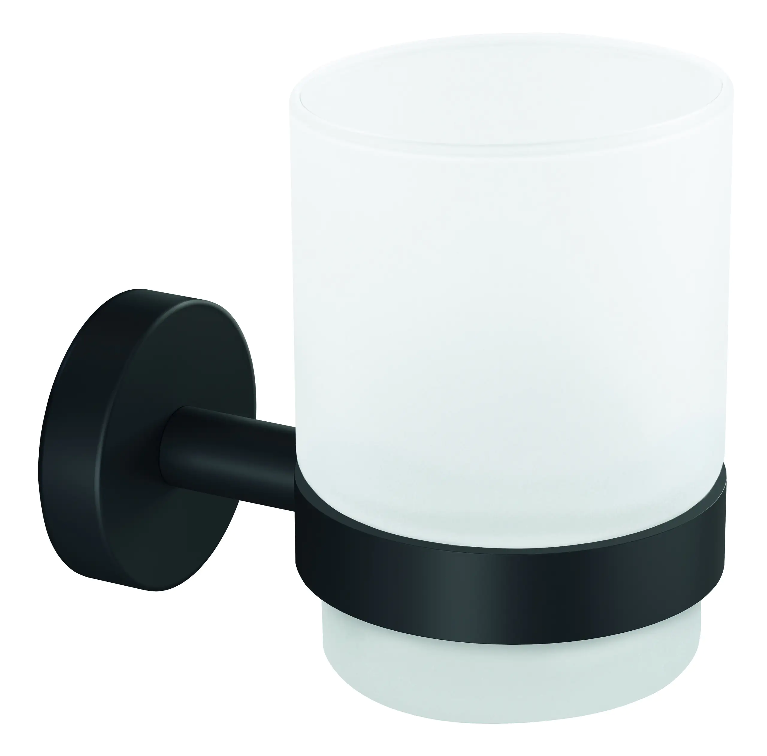 tesa Moon Black Zahnputzbecher zum Hängen schwarz satiniertes Glas